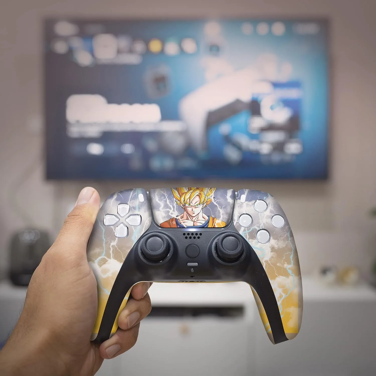 D. B. Z. Go-Ku Custom PS-5 Controller Wireless compatible with Play-Station 5 Console by BCB Controllers | Proudly Customized in USA with Permanent HYDRO-DIP Printing (NOT JUST A SKIN) (MODDED)