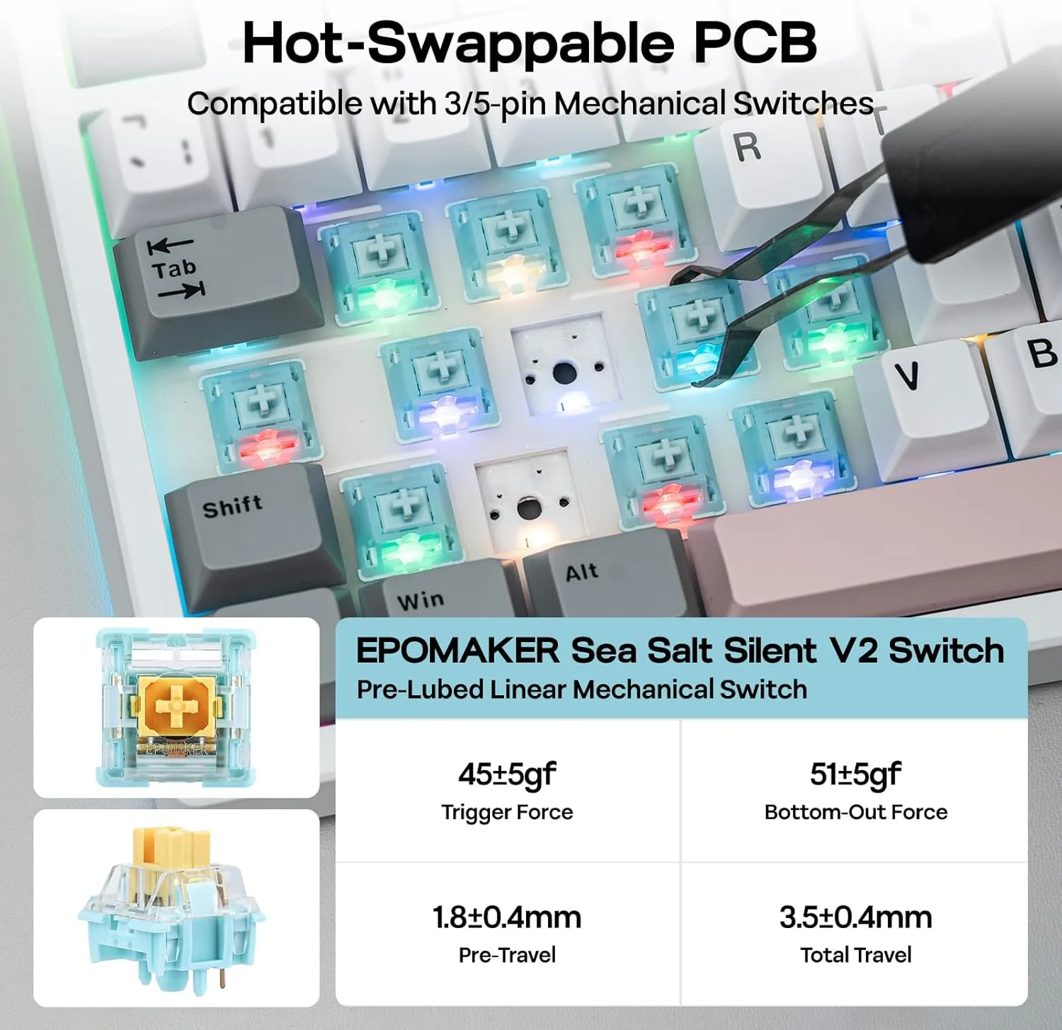 EPOMAKER TH87 Wireless Mechanical Keyboard with 10000mAh Battery