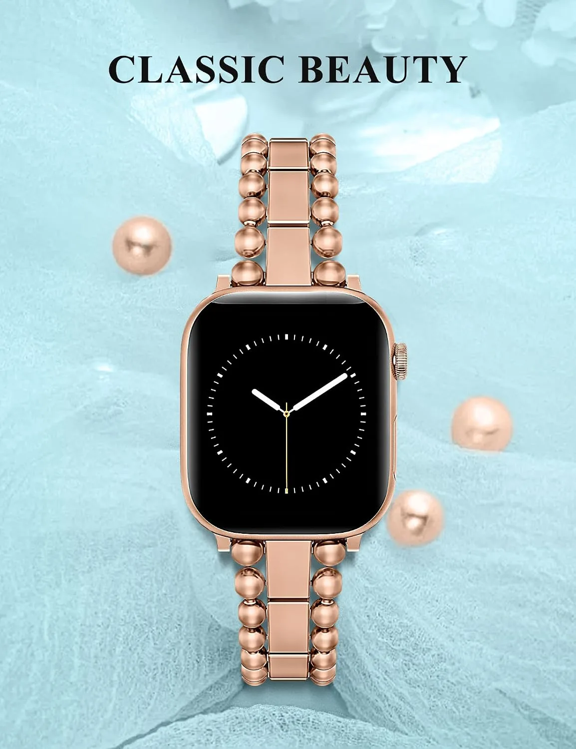 TOYOUTHS Dressy Metal Beaded Bracelet for Apple Watch Bands Women