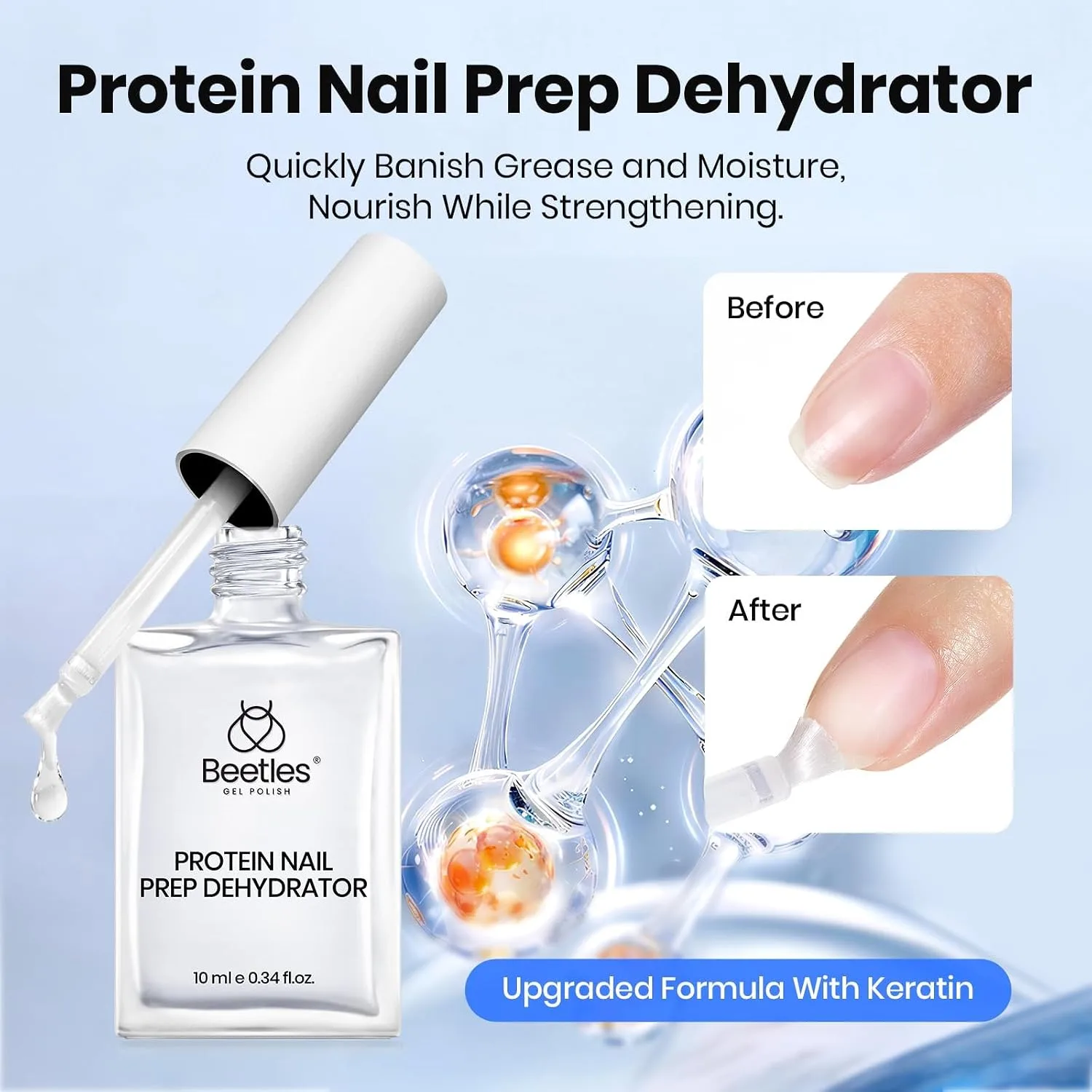 Beetles Protein Nail Prep Dehydrator and Primer with Gel Top & Base Coat Set