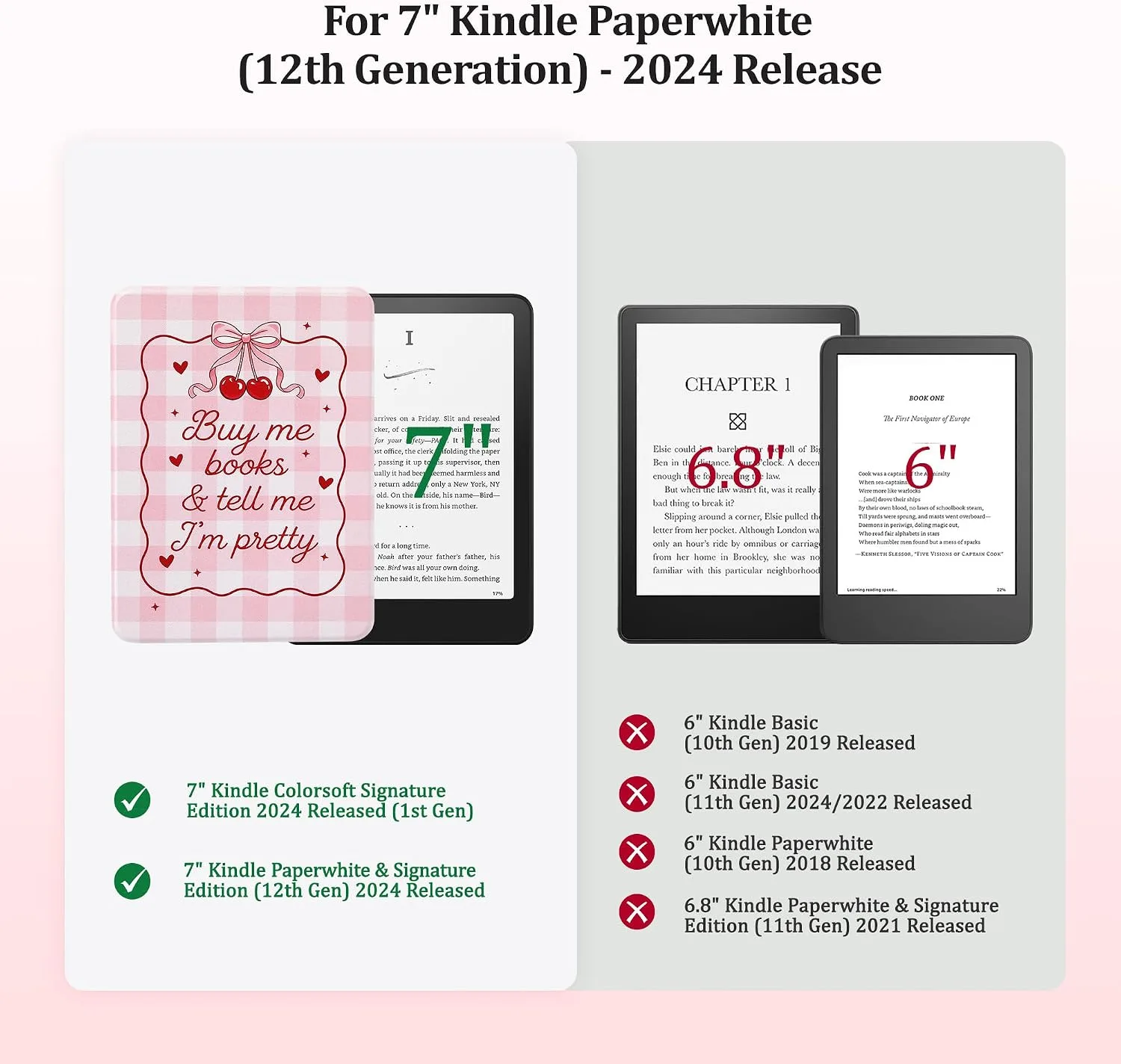 SESENSE Magnetic Case for 7'' Kindle Paperwhite 12th Gen 2024 & Colorsoft