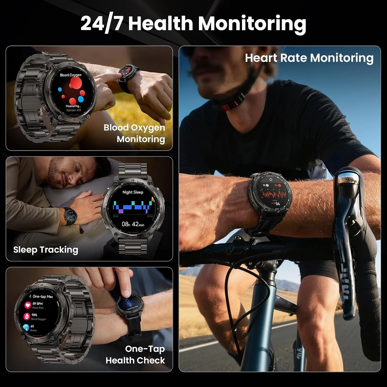 KOSPET Tank T4 Special Edition Smart Watch, Dual-Band GPS, Offline Maps