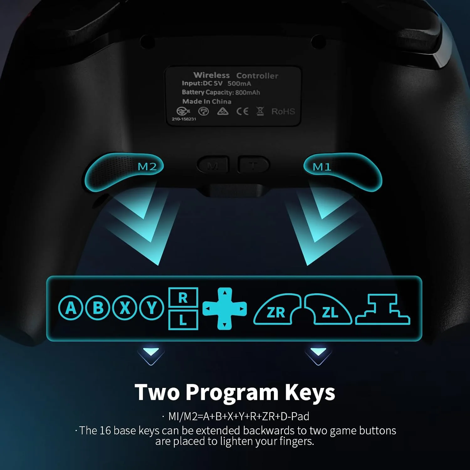 AceGamer 2 Pack Wireless Controller for Nintendo Switch/Lite/OLED/Switch 2, Hall Effect Joystick for Switch 2 Pro Controller with Wake-Up/Turbo/Dual Vibration/Programmable (Red+Blue)