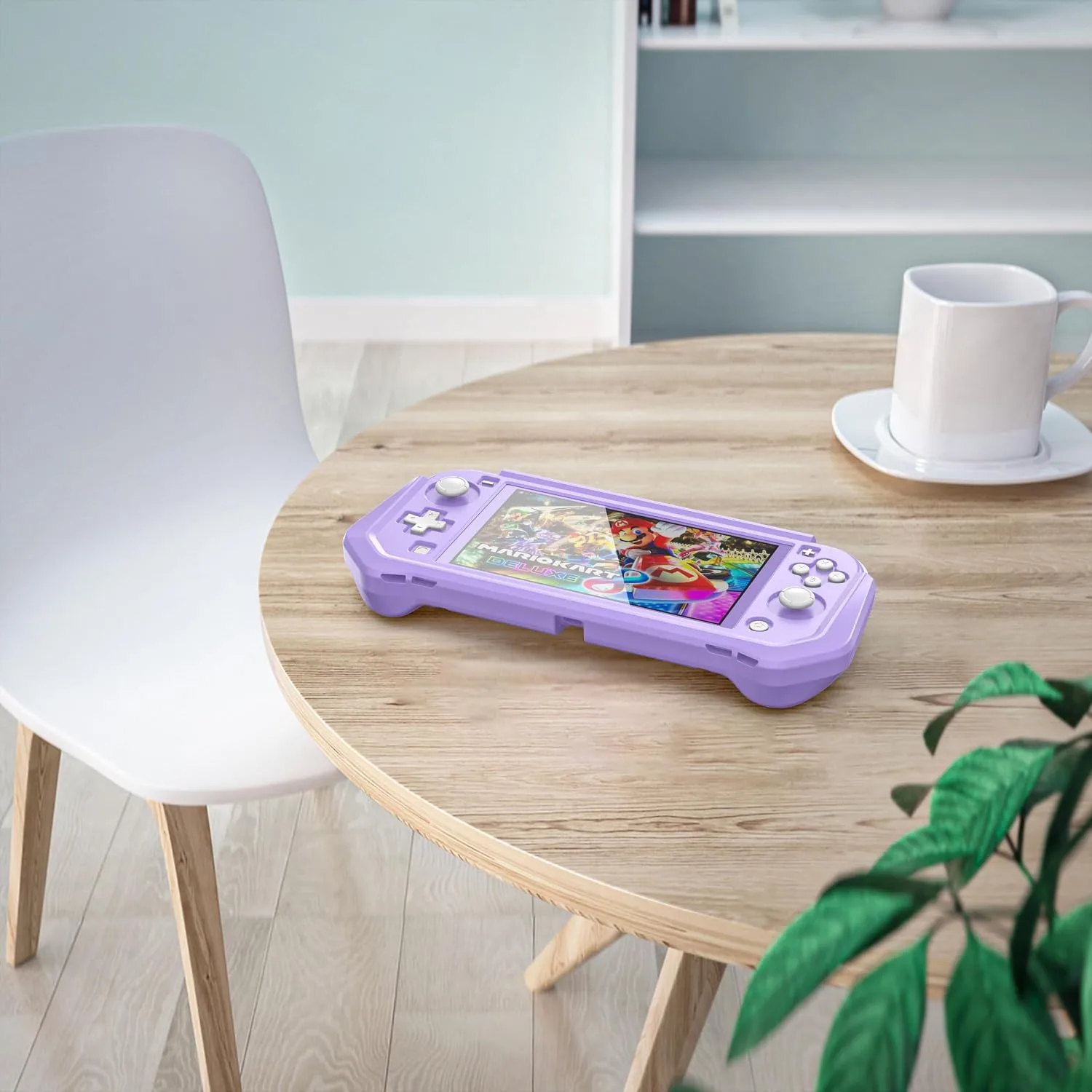 Compatible with Nintendo Switch Lite Screen Protector Case Cover with Hand Grip, Detachable Protective Case with Shockproof and Anti-Scratch Design for Nintendo Switch Lite, Purple