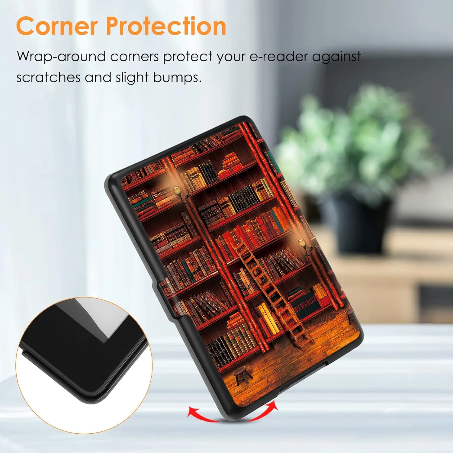 Fintie Slimshell Case for 6" Kindle 2024/2022 11th Generation, Library