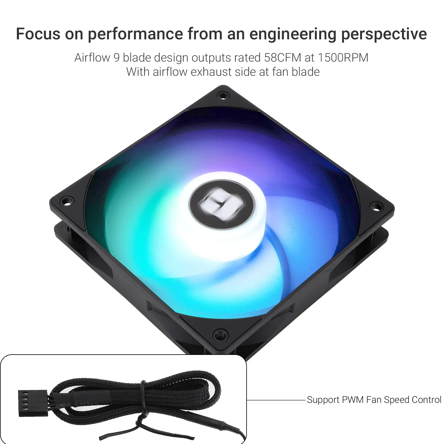 Thermalright TL-C12RB-S V2 CPU Fan 120mm ARGB Case Cooler Fan, 4pin PWM Connector Silent Computer Reverse Fan with S-FDB Bearing Included,up to 1500RPM Cooling Fan(Black ARGB)