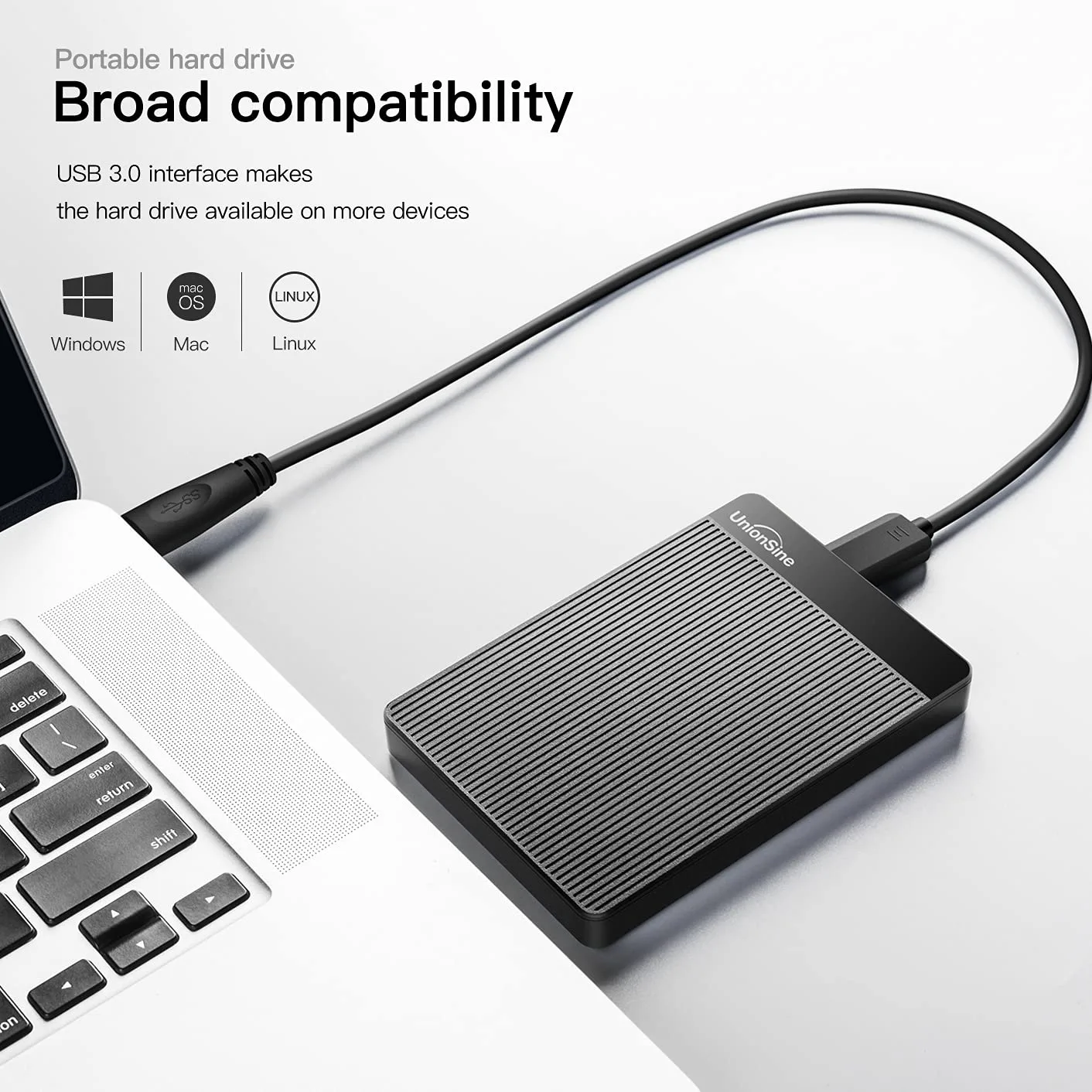 UnionSine 1TB Ultra Slim Portable External Hard Drive HDD-USB 3.0