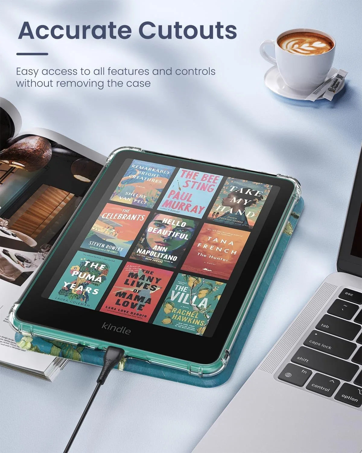 MoKo Case for Kindle Paperwhite 12th Gen & Colorsoft 2024, Apricot Blossom