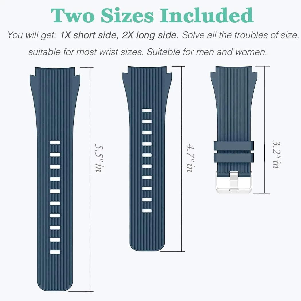 HSWAI Compatible with Samsung Galaxy Watch 46mm Bands/Gear S3 Frontier, Classic Watch Bands/Galaxy Watch 3 Bands 45mm, 22mm Soft Silicone Bands Bracelet Sports Strap for Men & Women.