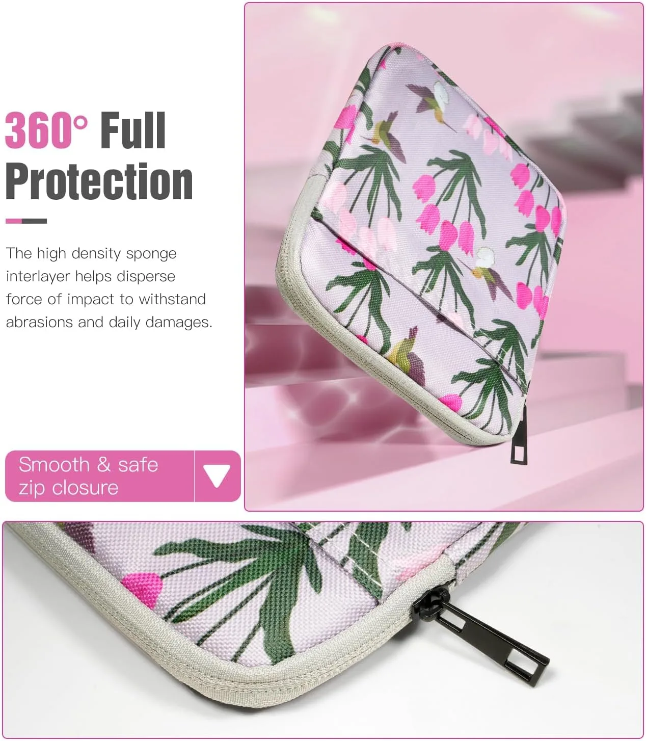 TiMOVO 6-7 Inch Sleeve Case for eReader Book, Tulip & Bird