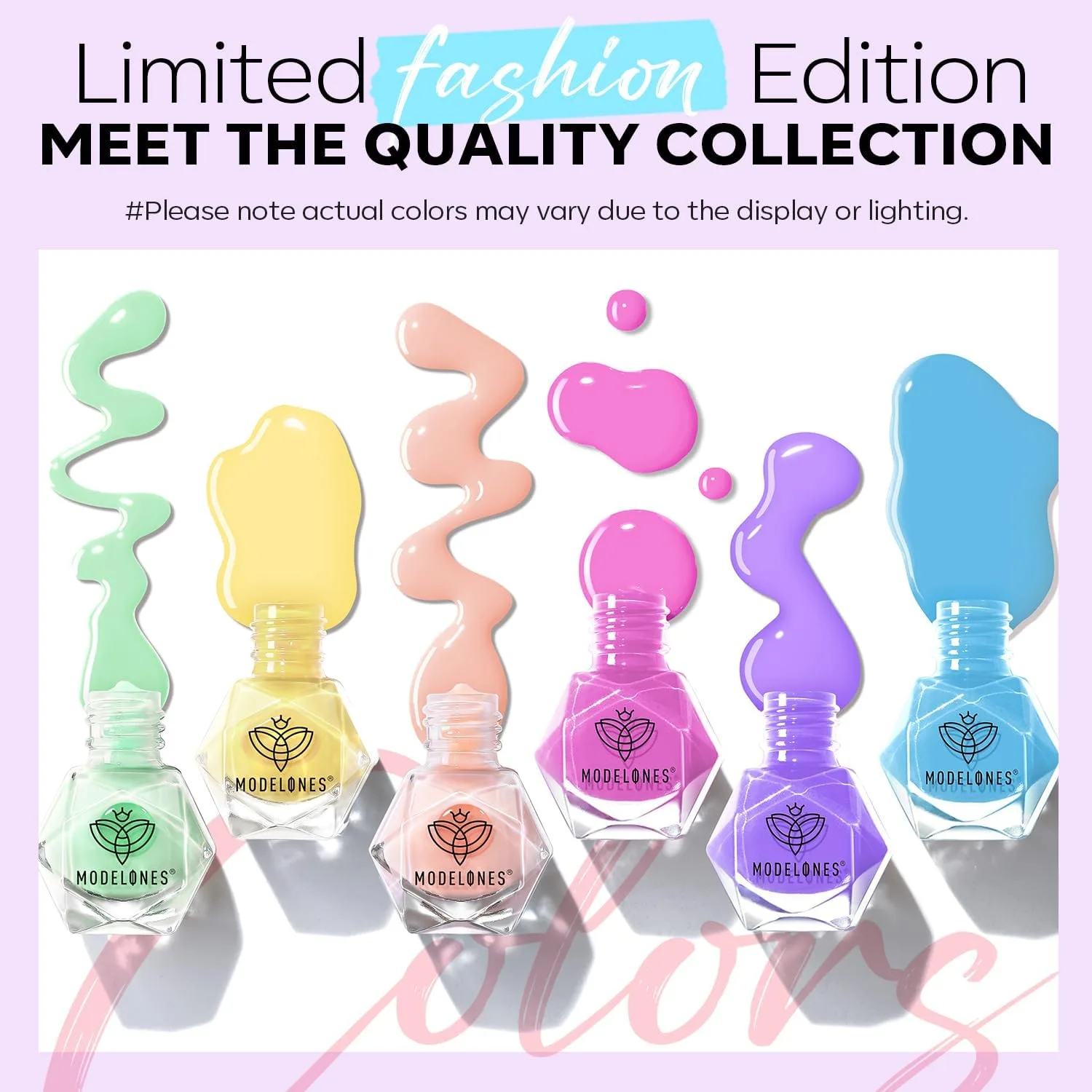modelones Pastel Nail Polish, 6 Colors Macaron Pink Quick Dry Set
