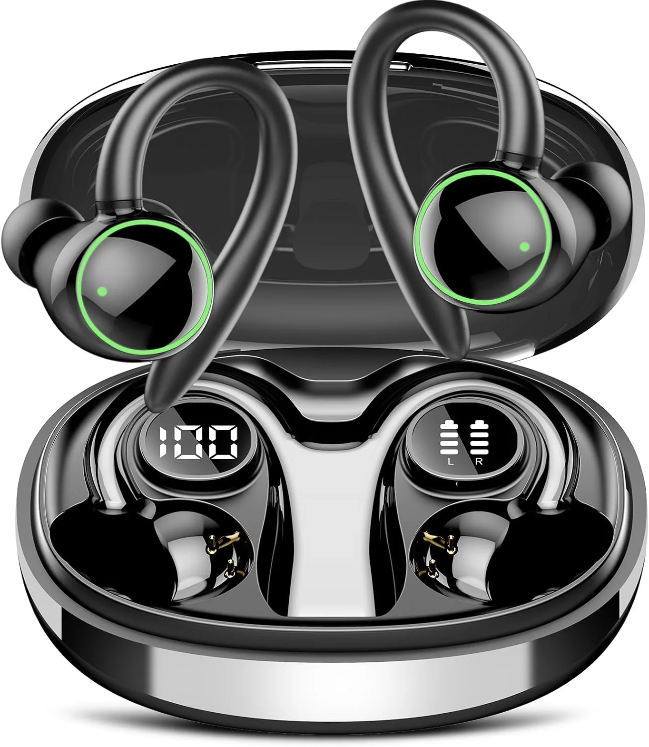 Wireless Earbuds, Bluetooth 5.4 Headphones Sport Over Ear Buds With ENC Mic