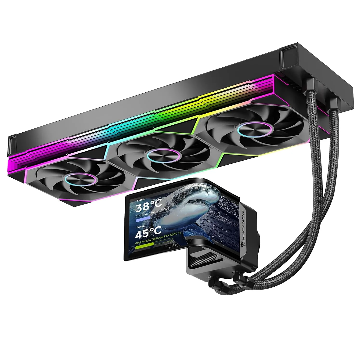 Chill Arc 360mm AIO CPU Cooler, 6.67" 2K AMOLED Screen-BK