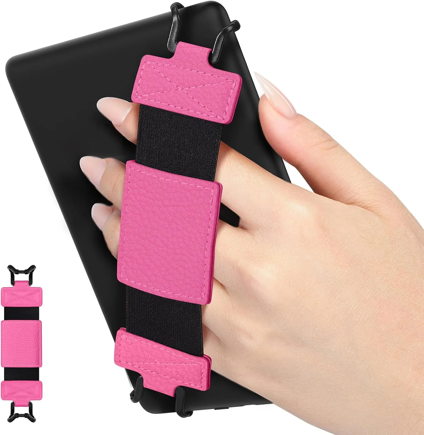 MoKo Soft Hand Strap for 6-8" Kindle eReaders Fire Tablet, Magenta