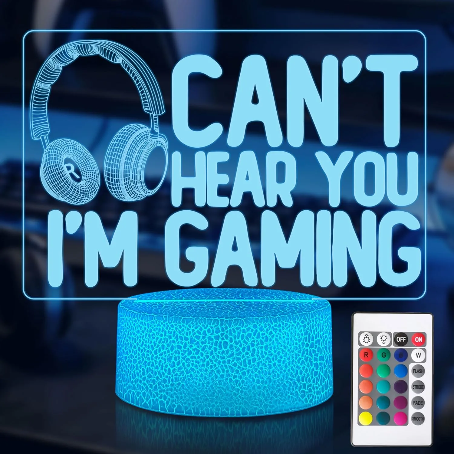 Gamer Gifts for Men Dad Husband Teen Boys, 3D Illusion Gaming Lamp 16 Colors Remote 3 Patterns, Game Room Desk Decor Lights, Grad Birthday Fathers Day Presents for Gamerss