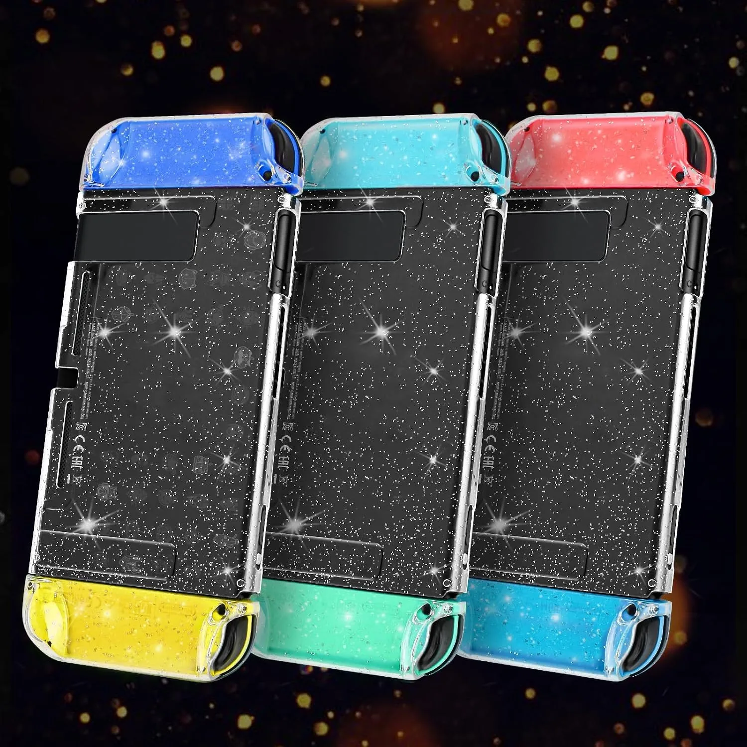 DLseego Dockable Crystal Case for Nintendo Switch, Glitter Bling Cover with Shock-Absorption and Anti-Scratch Design Protective Case - Crystal Glitter