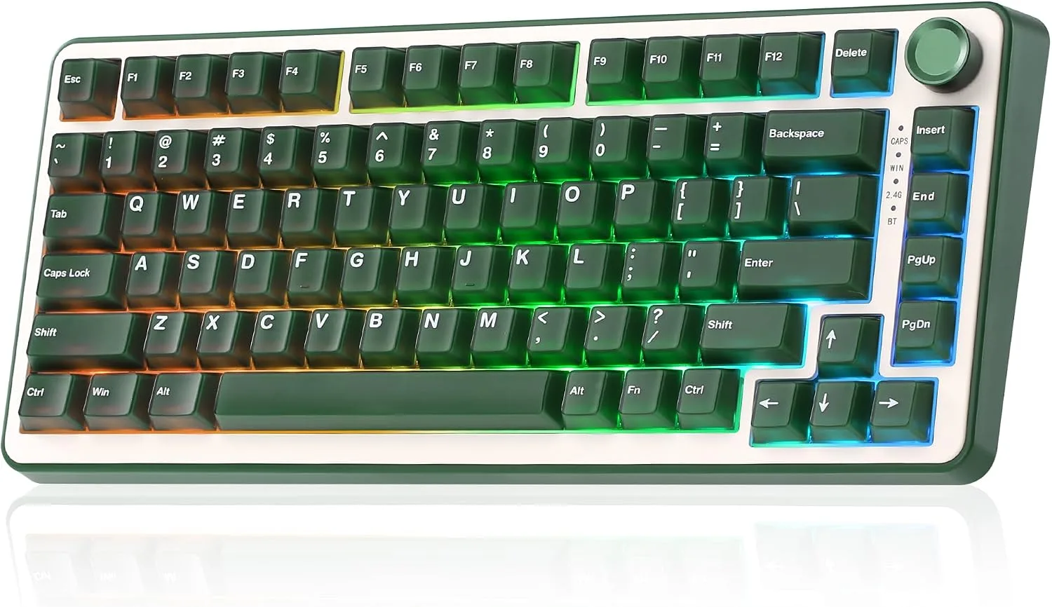 Teclado Gamer Mecánico Inalámbrico Yunzii B75 PRO 75% Aceituna Cocoa V2