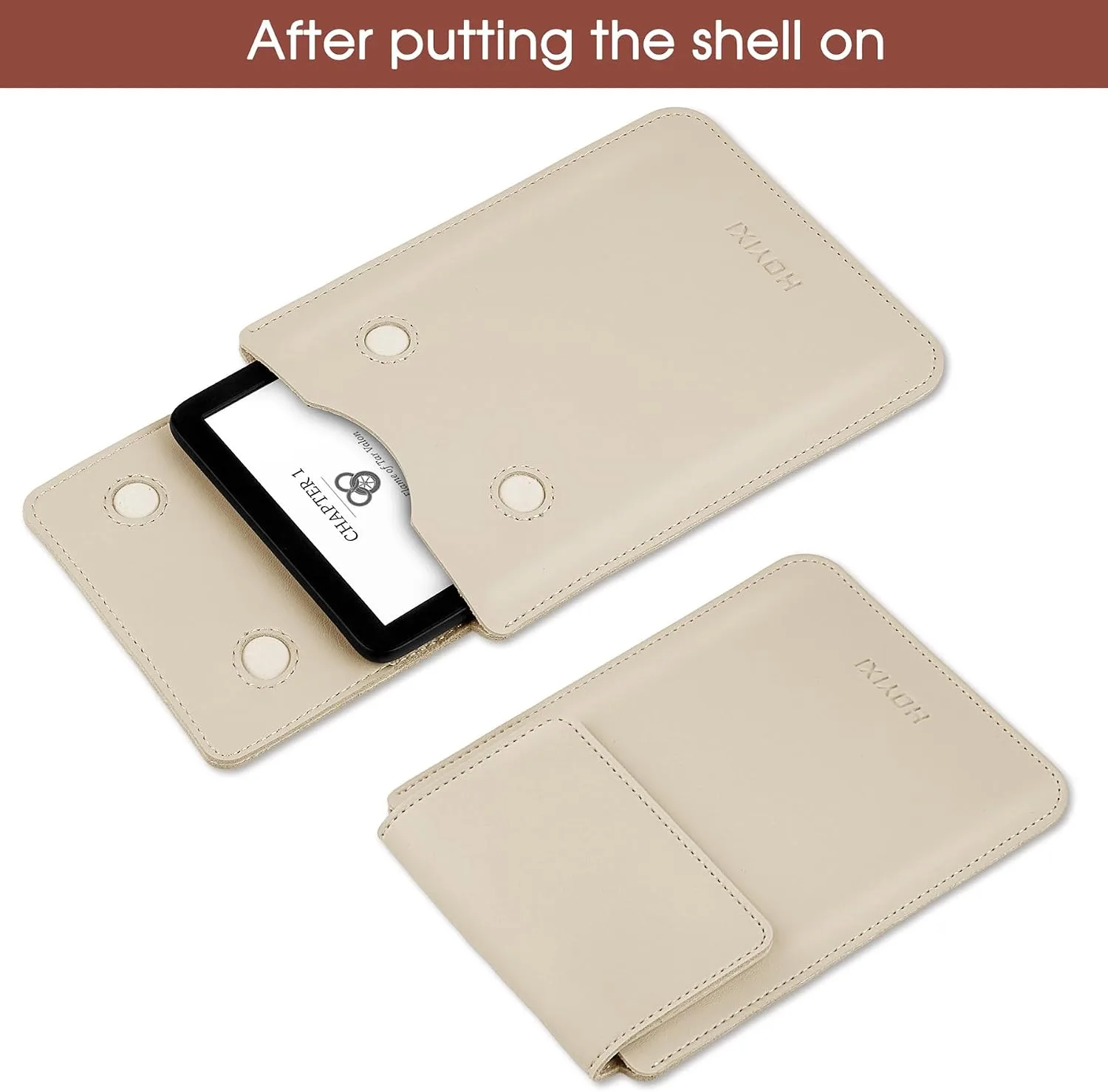 HoYiXi Universal Sleeve Case for 6.8",7" Paperwhite/Colorsoft/Signature Edition 2025 & 2021 Compatible 6.8" Kobo Clara HD/Pocketbook/Tolino Protective Case for 6.8'' 7'' ebook Reader,Beige