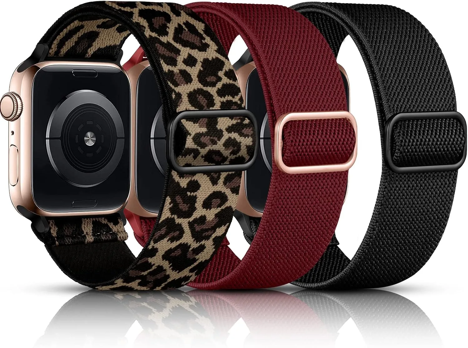 Correas DaQin 3 Pack Nylon Elástico Compatible con Apple Watch