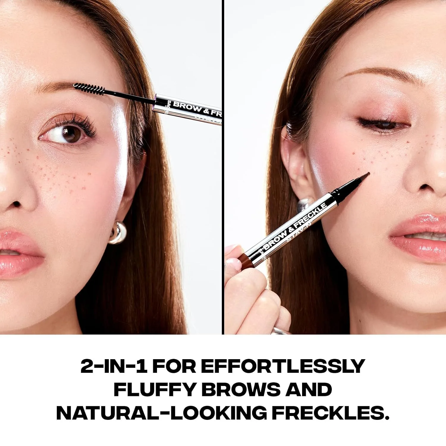 Sacheu Brow & Freckle STAY-N, 2-in-1 Brow Gel & Freckle Pen, Blonde Roast
