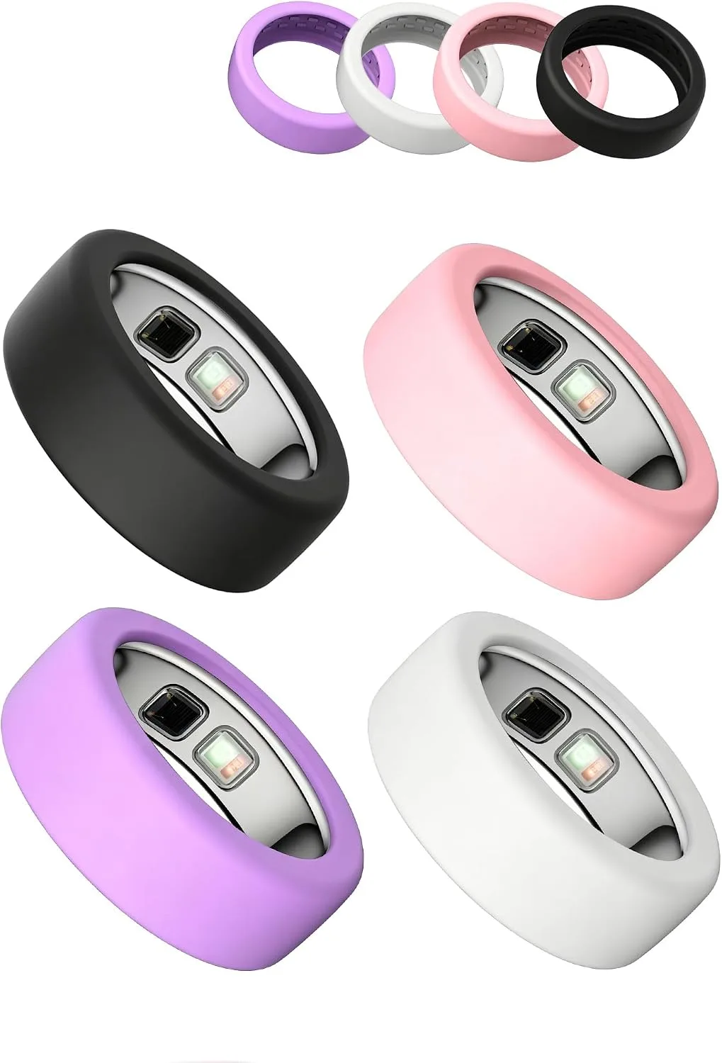 (4 Pack) BOVUGAC for OURA Ring5 Silicone Ring Protector Case.(Size:6~9)
