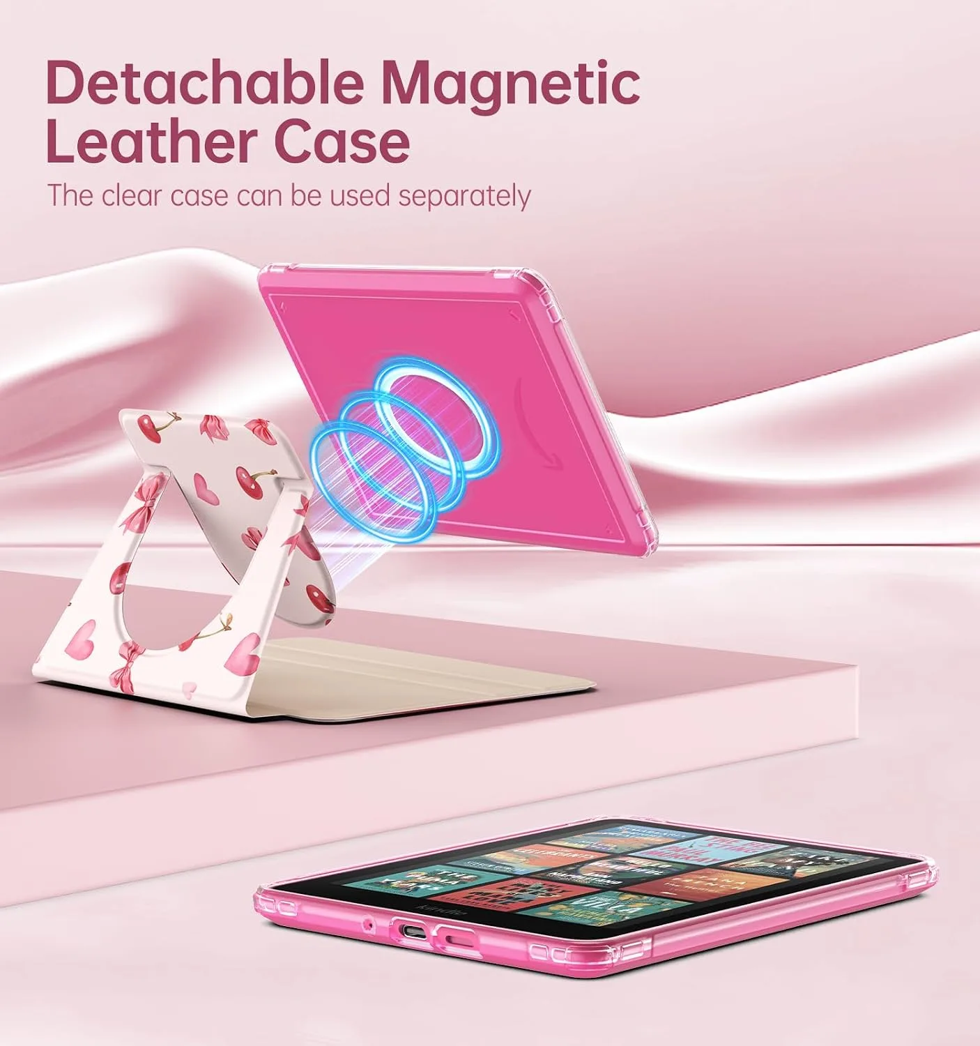 MoKo 360°Rotating Detachable Case for 7" eBook Reader, Cherry Bow