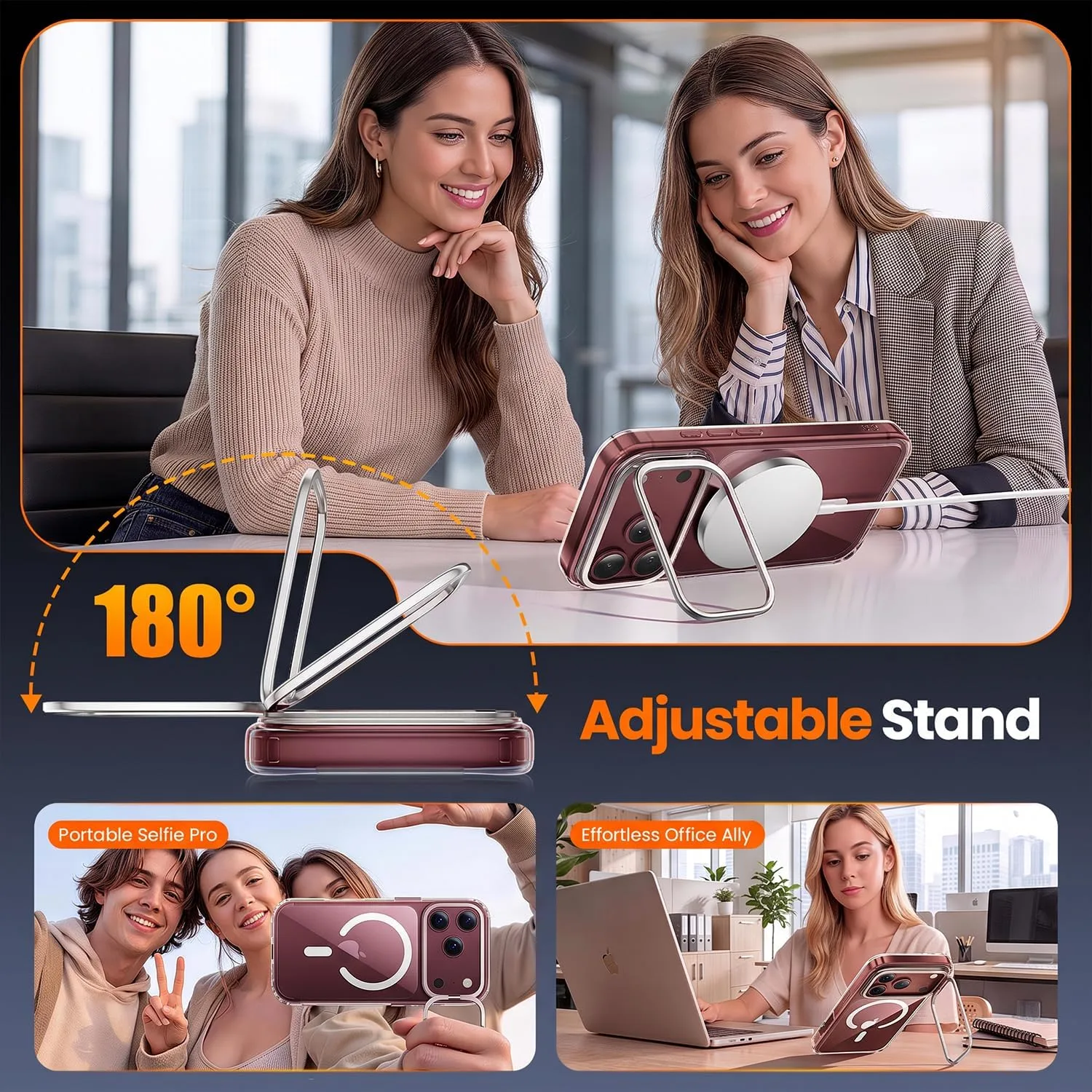 toushion 2 in 1 for iPhone 18 Pro Case Stand Clear