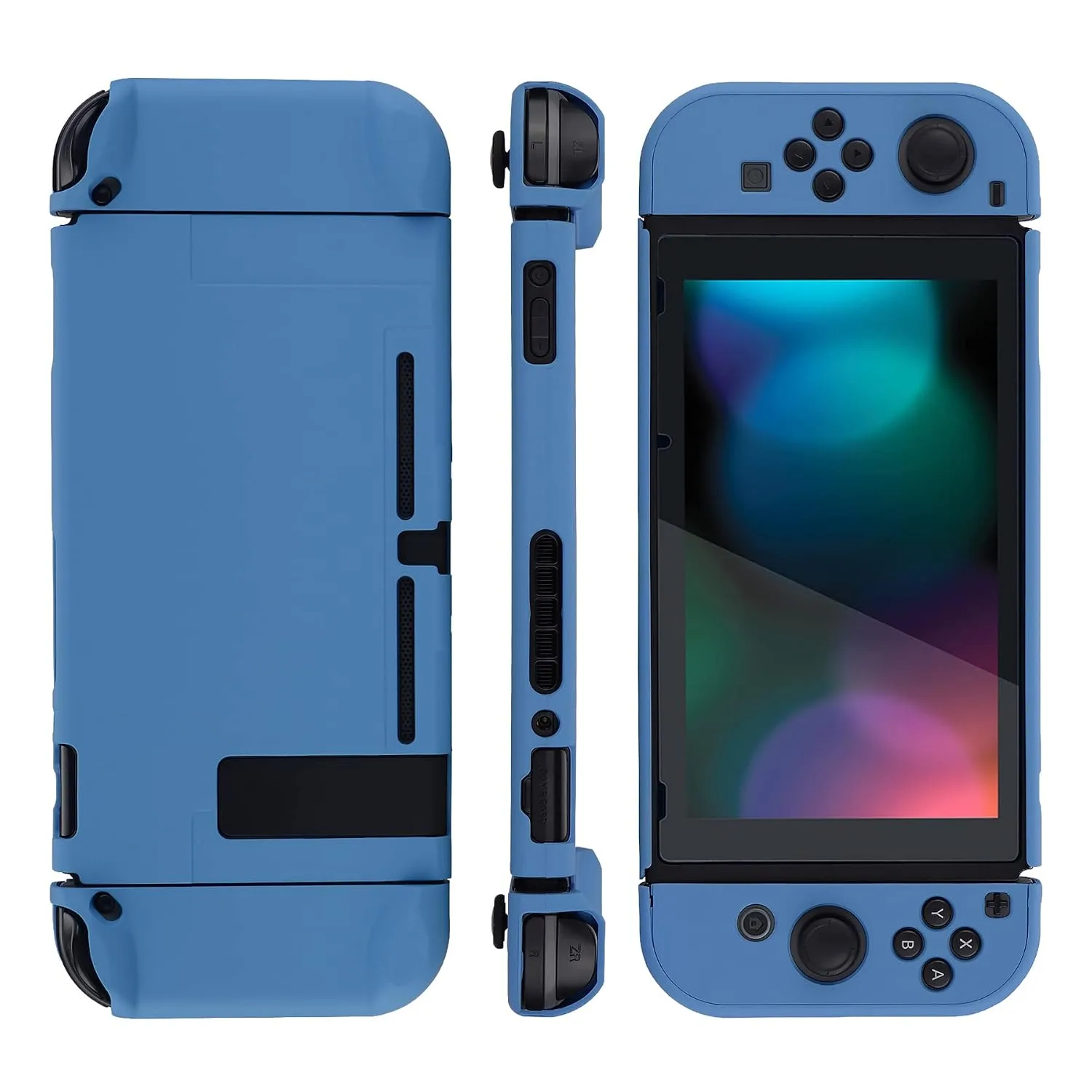 eXtremeRate PlayVital Cover for Nintendo Switch, Protective Case Protector for Switch - Shock-absorbent Anti-Scratch Dockable Easy to install Durable Hard Shell, Airforce Blue (NOT for Switch 2)