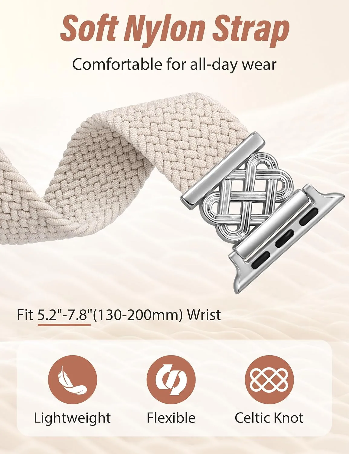 Braided Stretchy Band with Magnetic Clasp for Apple Watch Bands Women Men