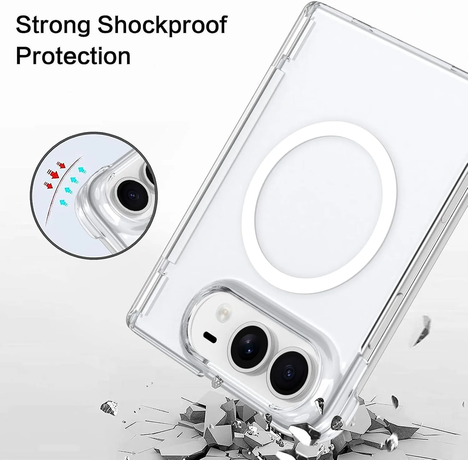 tharlet Magnetic Case Fit for iPhone Duo, Anti Yellowing, Clear