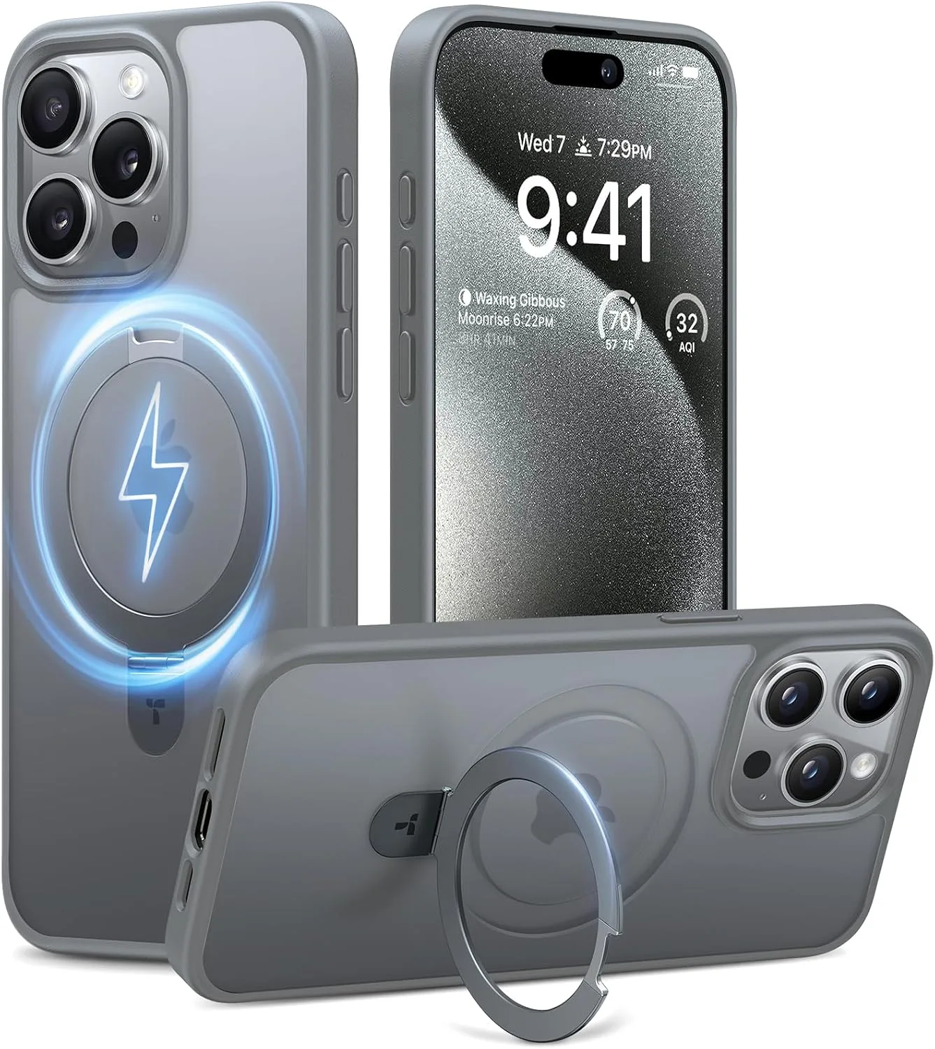 TORRAS Magnetic Ostand for iPhone 15 Pro Max Case Mil-Grade Drop Tested