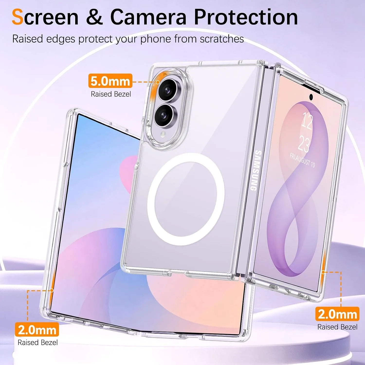 YINLAI for Samsung Galaxy Z Fold 8 Case 7.6" 2026, Clear