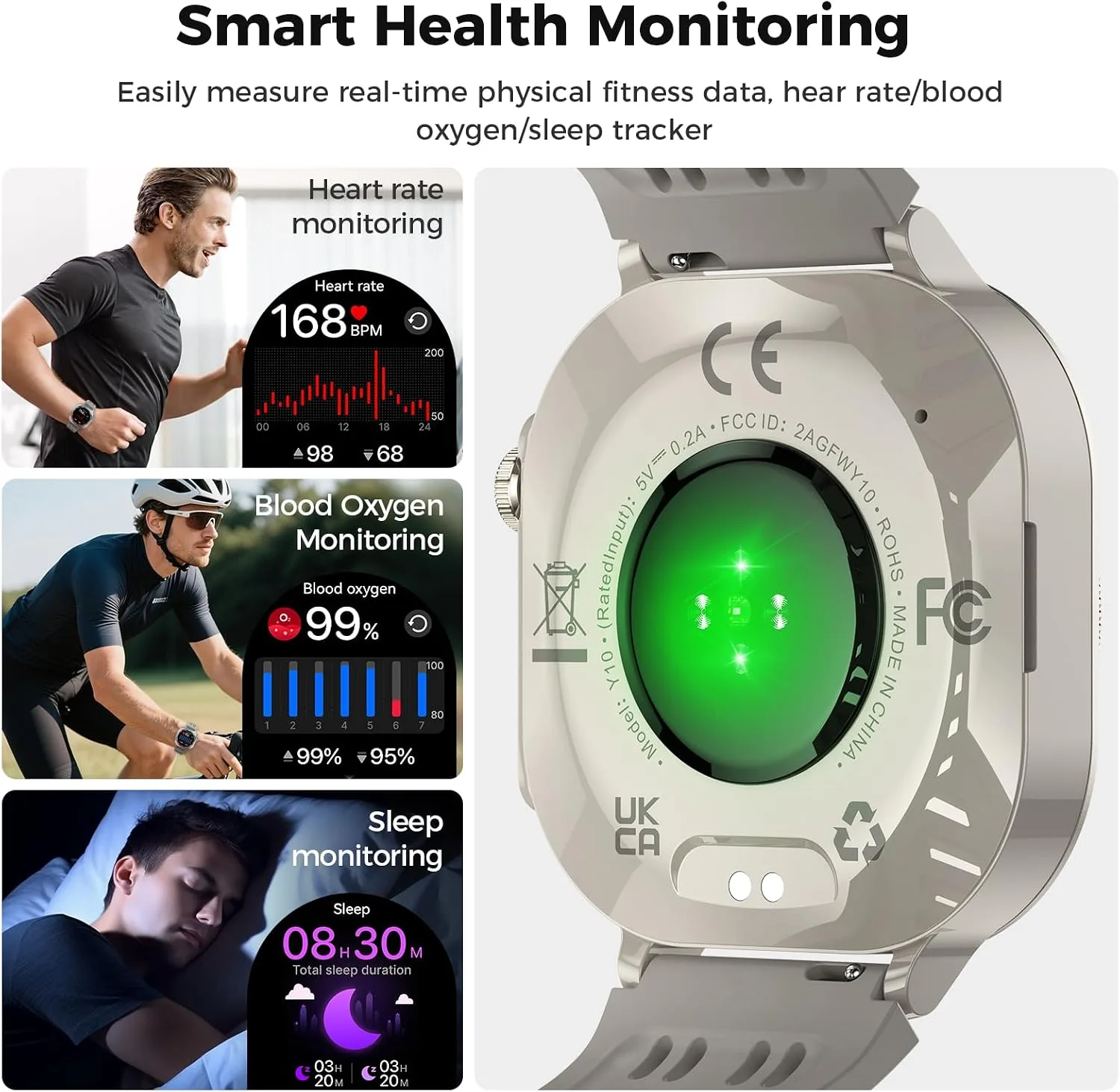Smart Watch, 1.43" Bluetooth 5.4 Call Military Smartwatch for Men Women, 130+ Sports Modes, 60+Days Flashlight, 24/7 Heart Rate/Sleep Monitor, IP68 Waterproof Fitness Watch Tracker for Android iOS
