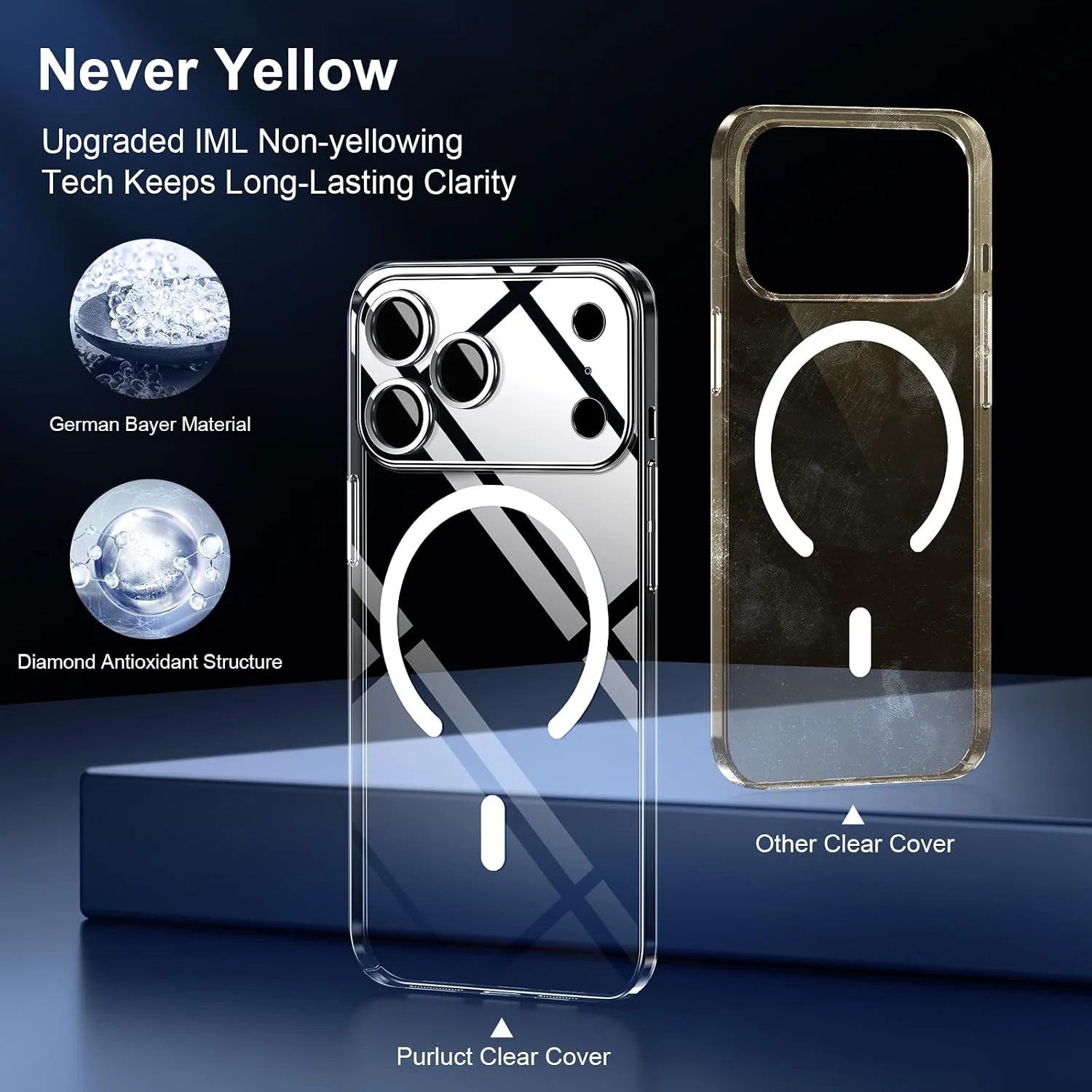 Magnetic Slim Designed for iPhone 18 Pro Max Case[Compatible with MagSafe],Thin Finish Skin Hard Back Case [Non Yellowing] Ultra Protective Fit Cover with Camera Protection 6.9 Inch (Clear)