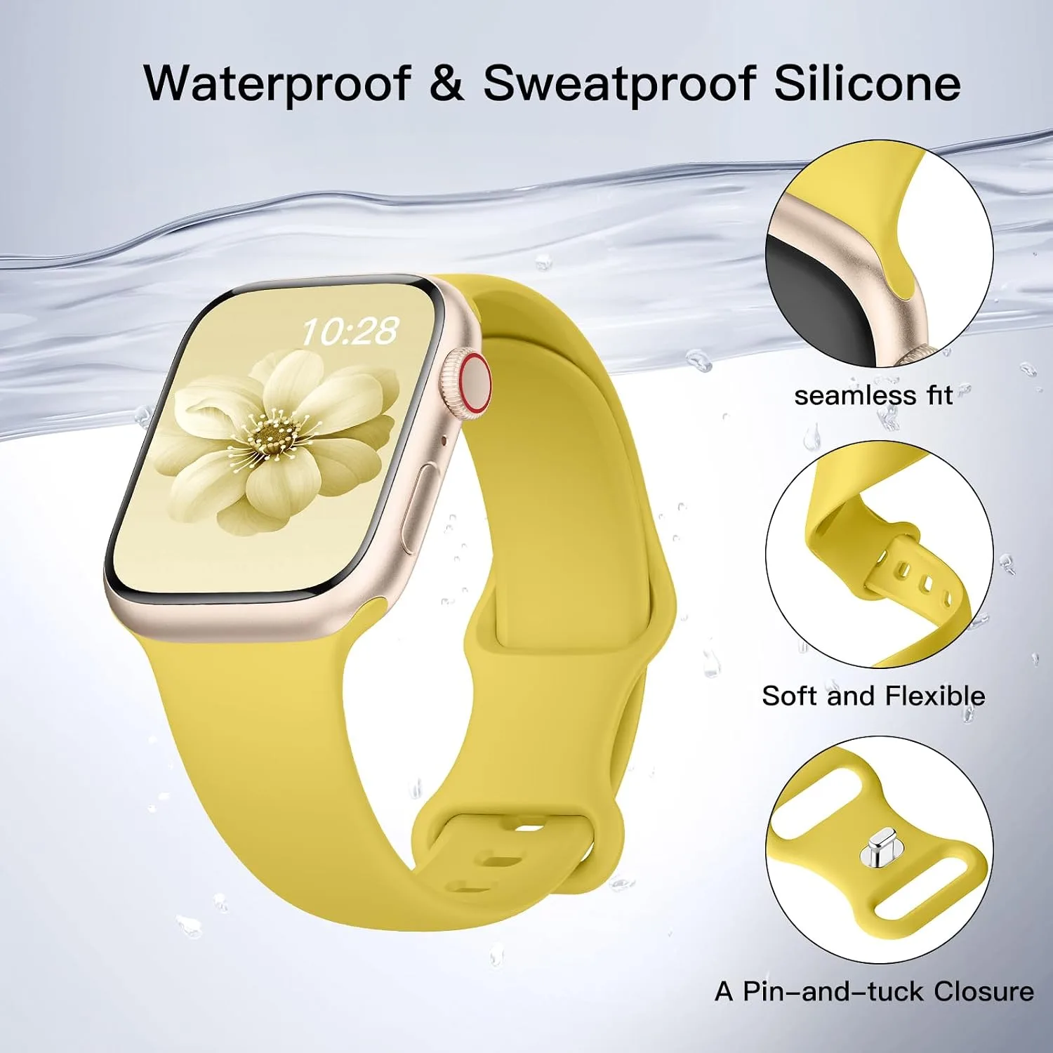 Sport Silicone Band Compatible with Apple Watch Bands for Women Men