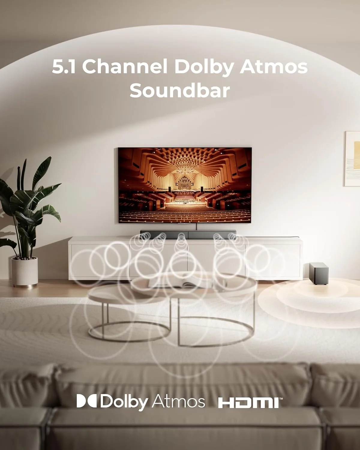 ULTIMEA 5.1CH Surround Sound Bar System with Dolby Atmos, Poseidon M60