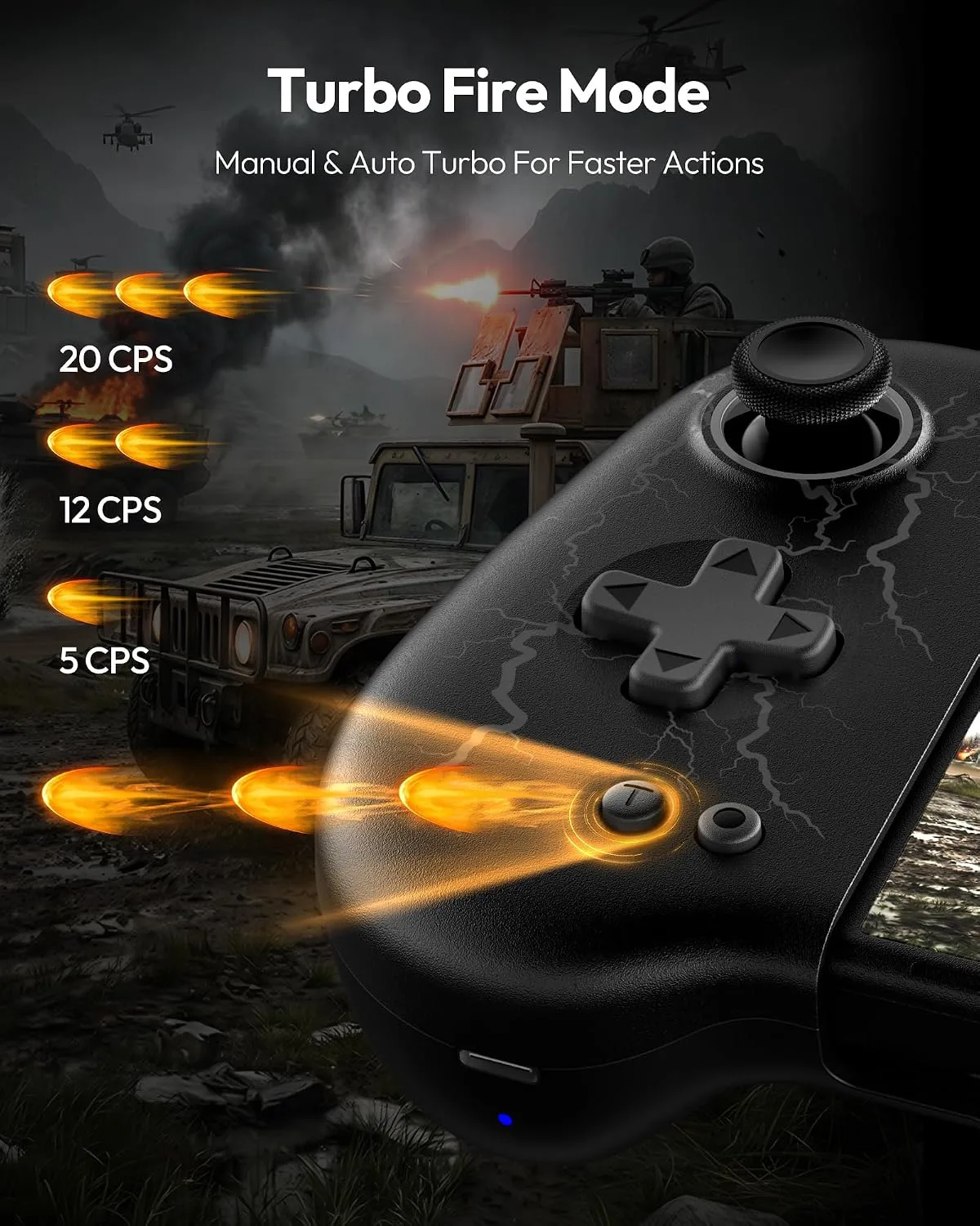 VOYEE Switch Controllers for Switch/OLED, with Hall Effect Joystick Black