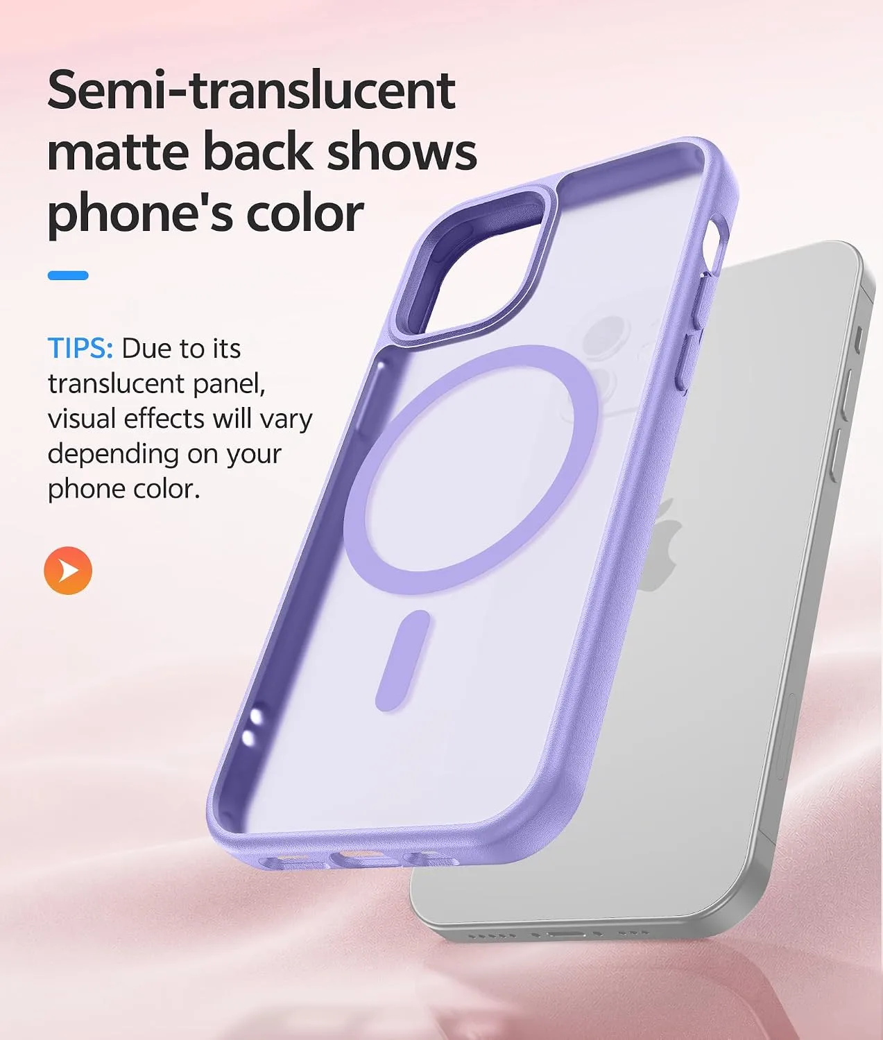 FNTCASE for iPhone 12/12 Pro Case, Fit for Magsafe, Light Purple