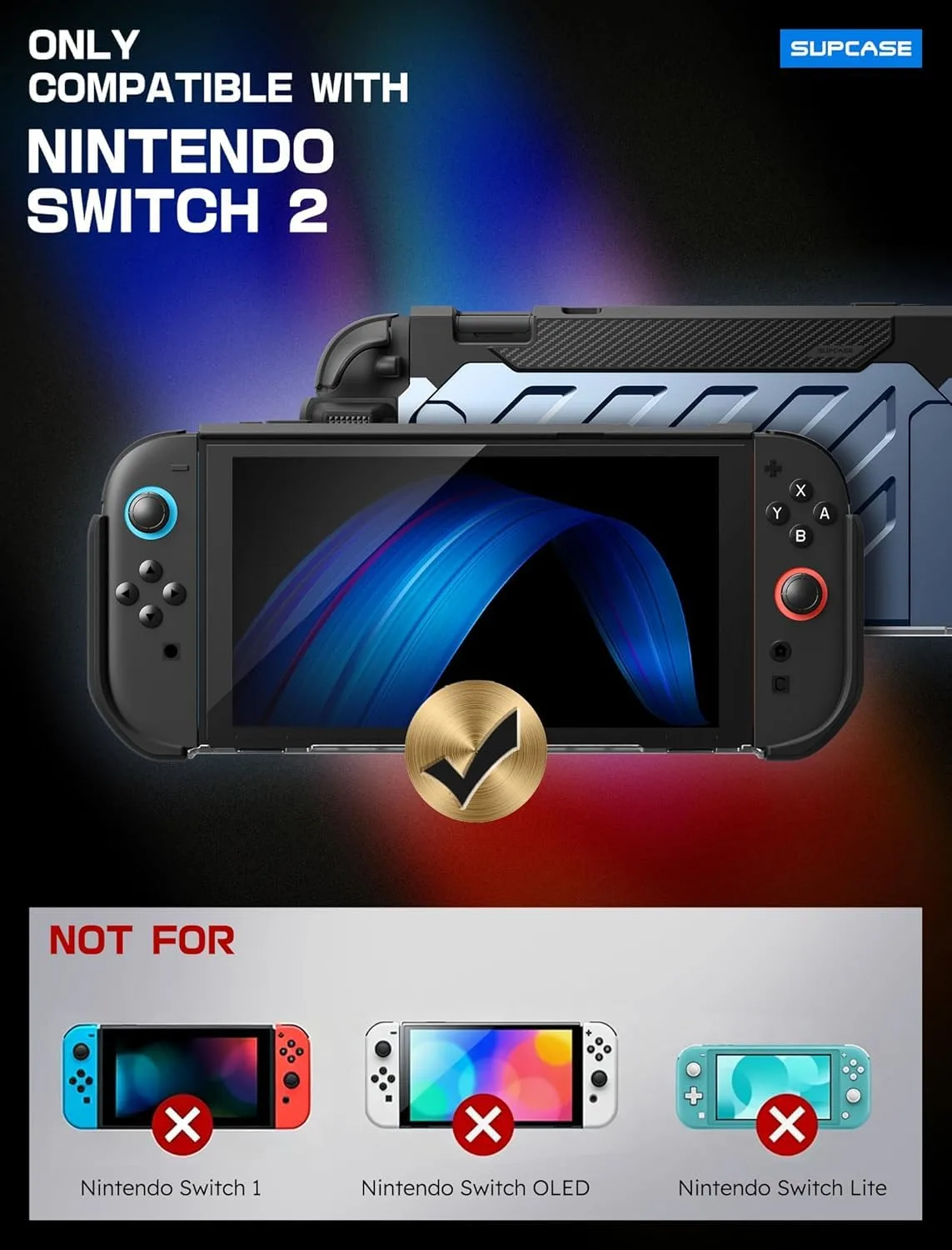 SUPCASE for Nintendo Switch 2 Case 2025, Joy Con Remove Friendly, Blue