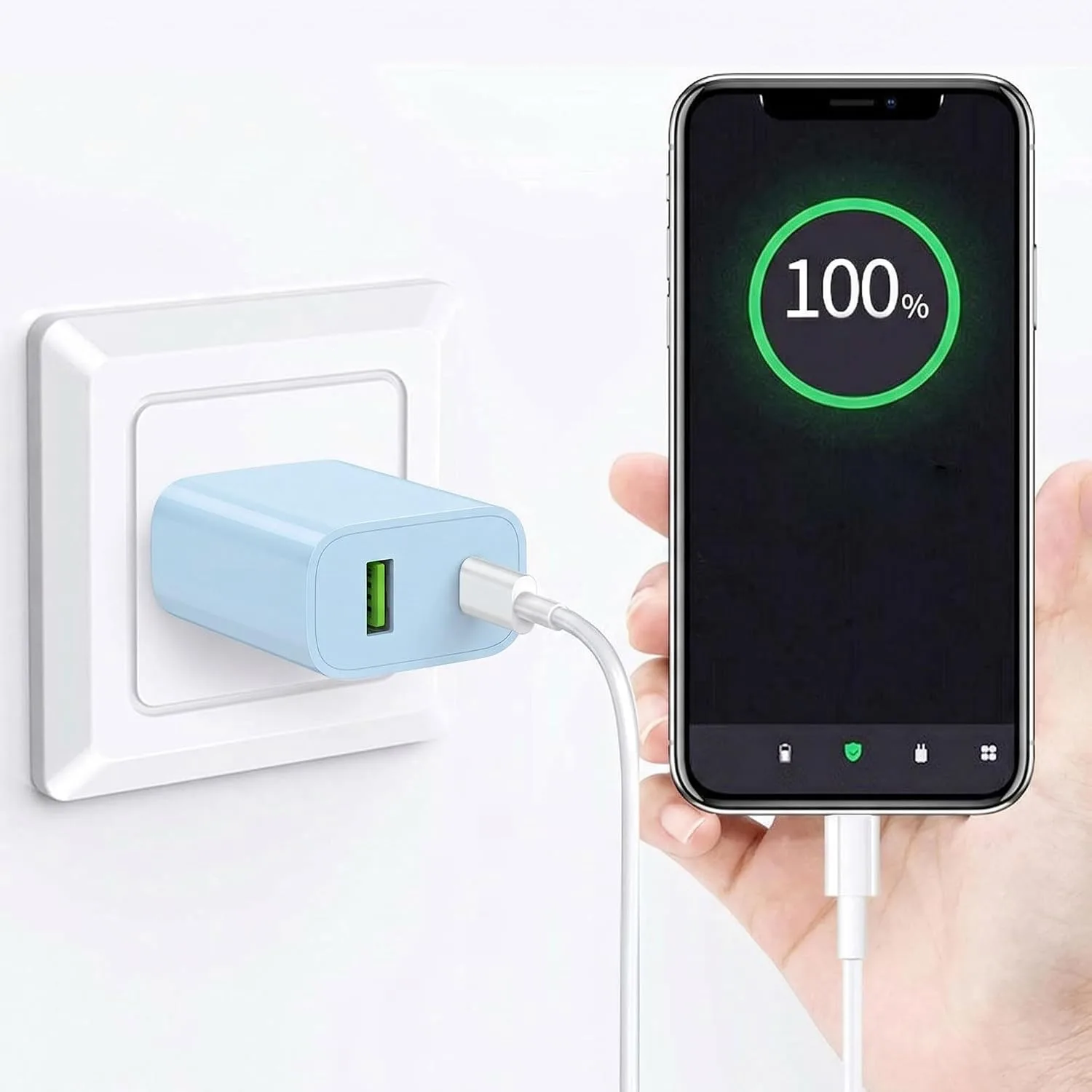 2 Pack USB C Charger Block, Dual Port Type C Wall Charger Fast Charging