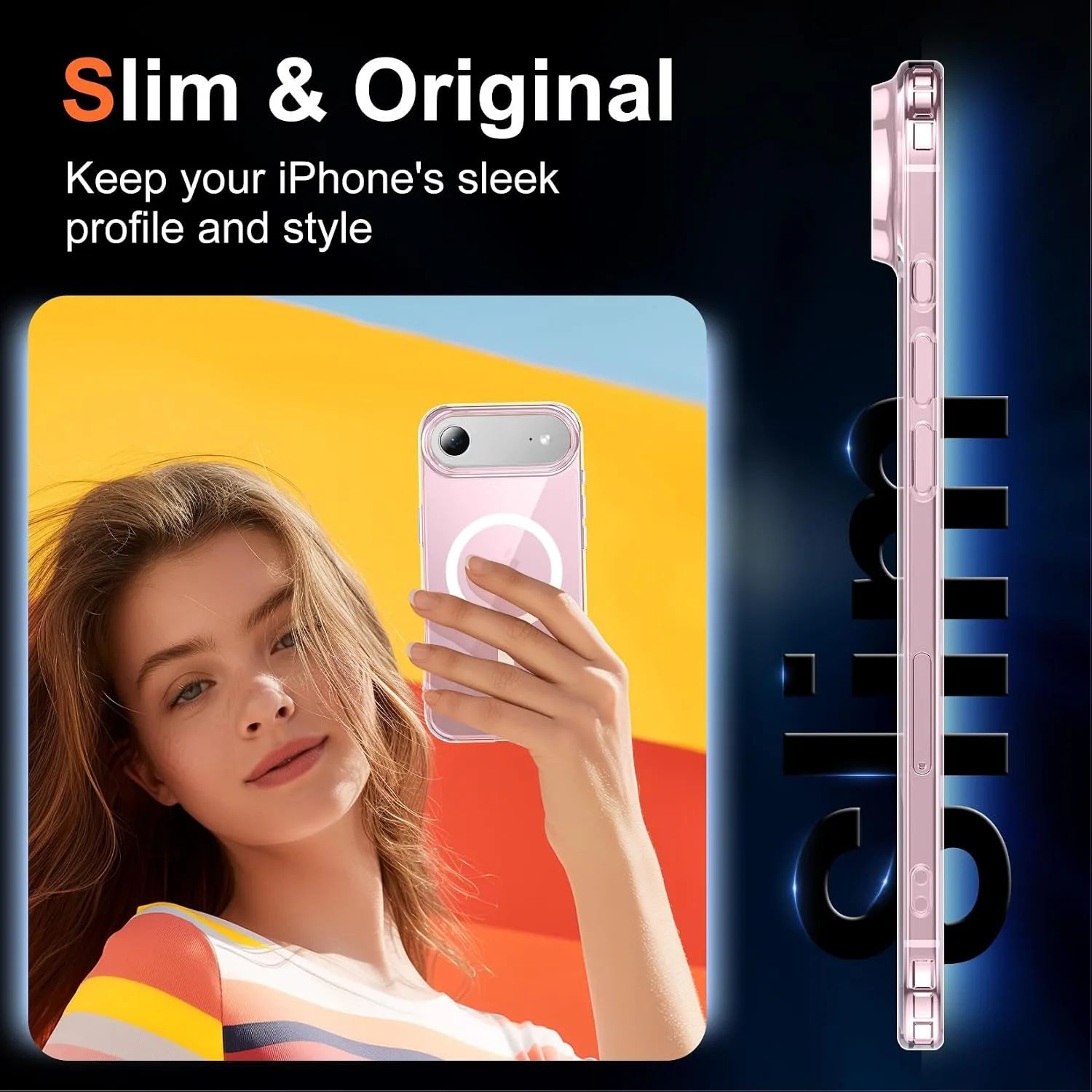 Temdan for iPhone AIR Case with Screen Protector Pink