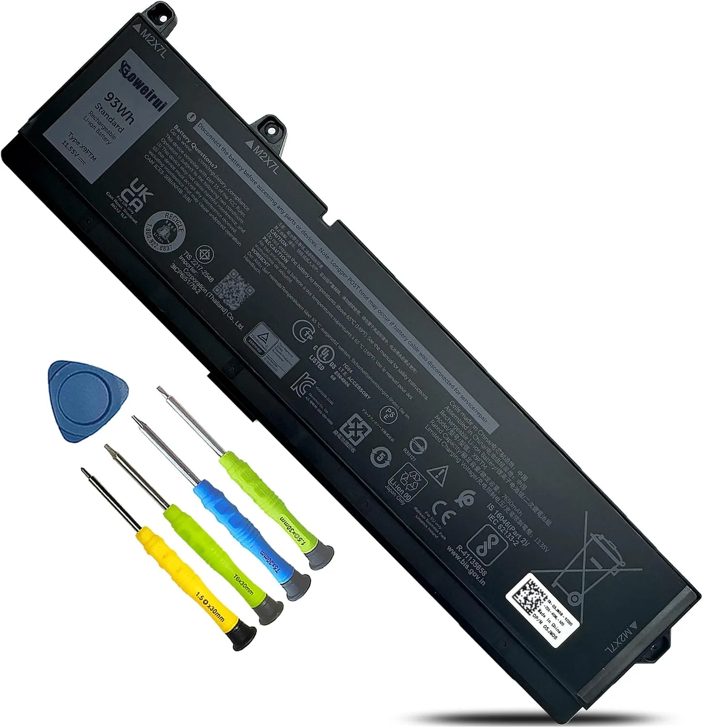 X9FTM Laptop Battery for Dell Precision 7670 7680 7770 7780 Series