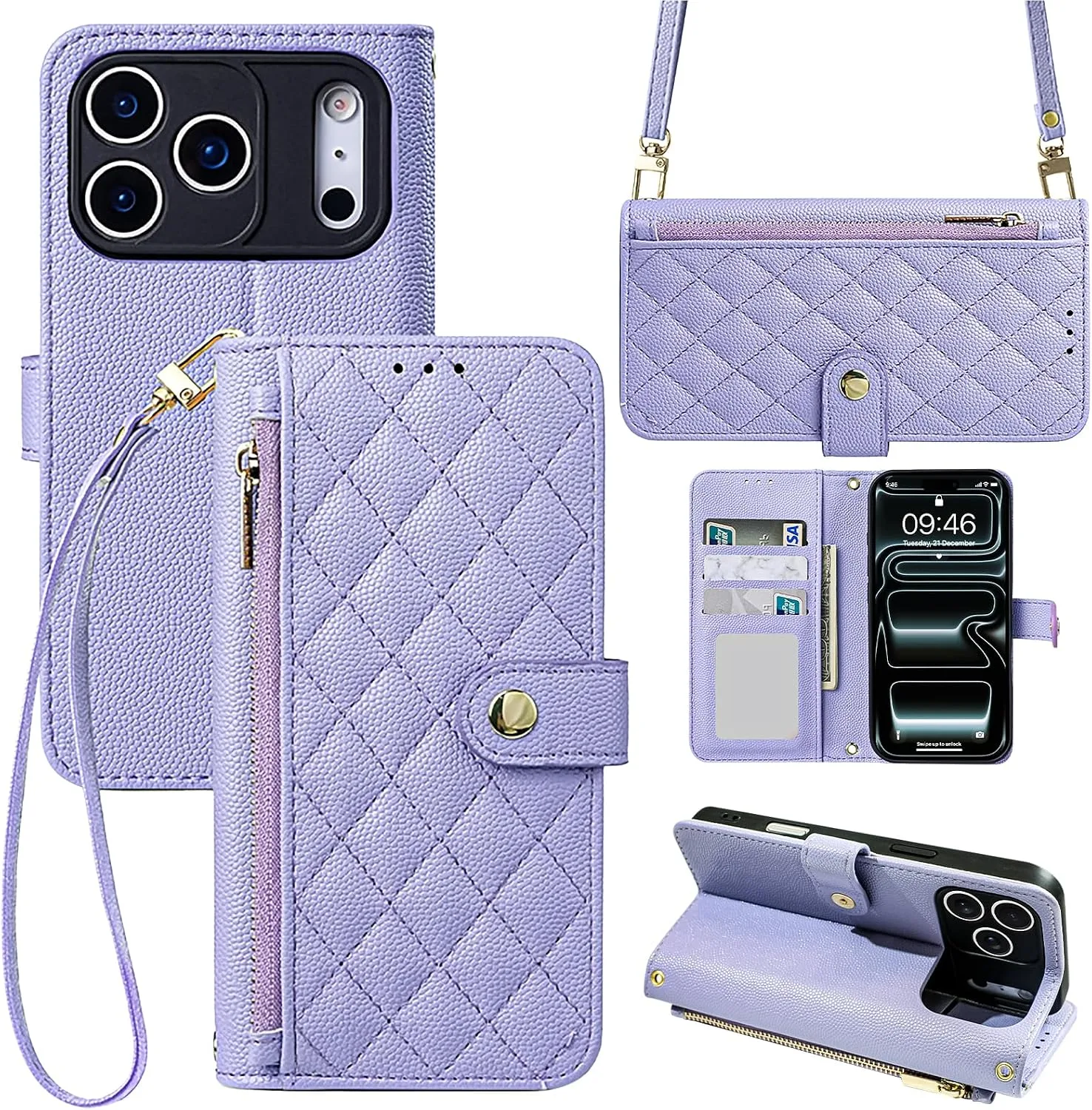 Wallet Phone Case Crafted for iPhone 17 Pro Purple