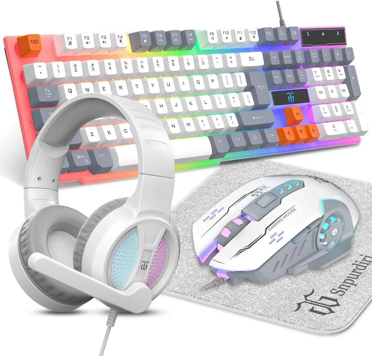DGG Gaming Keyboard and Mouse, Headphones, Mouse pad Combo for PC Gamers