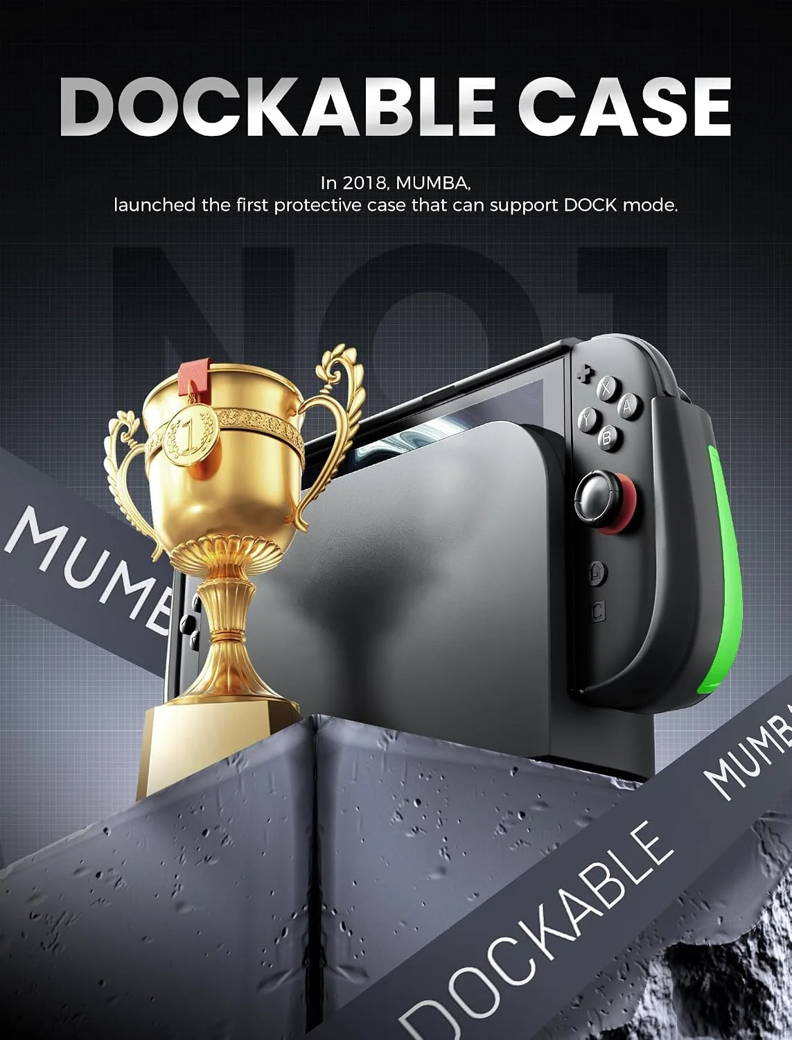 Mumba Titan Case for Nintendo Switch 2 with Kickstand & 7 Card Slots, Green