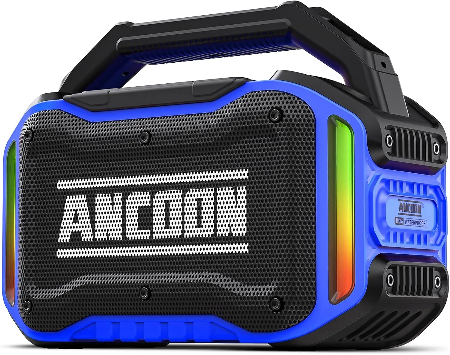 ANCOON Speakers Bluetooth Wireless: 80W(Peak) Loud Speaker with Bass, 20H Playtime, IPX6 Waterproof, Large Jobsite Speakers for Work, Outdoor, Workshop, Garage, Portable Speaker with TWS (Blue)