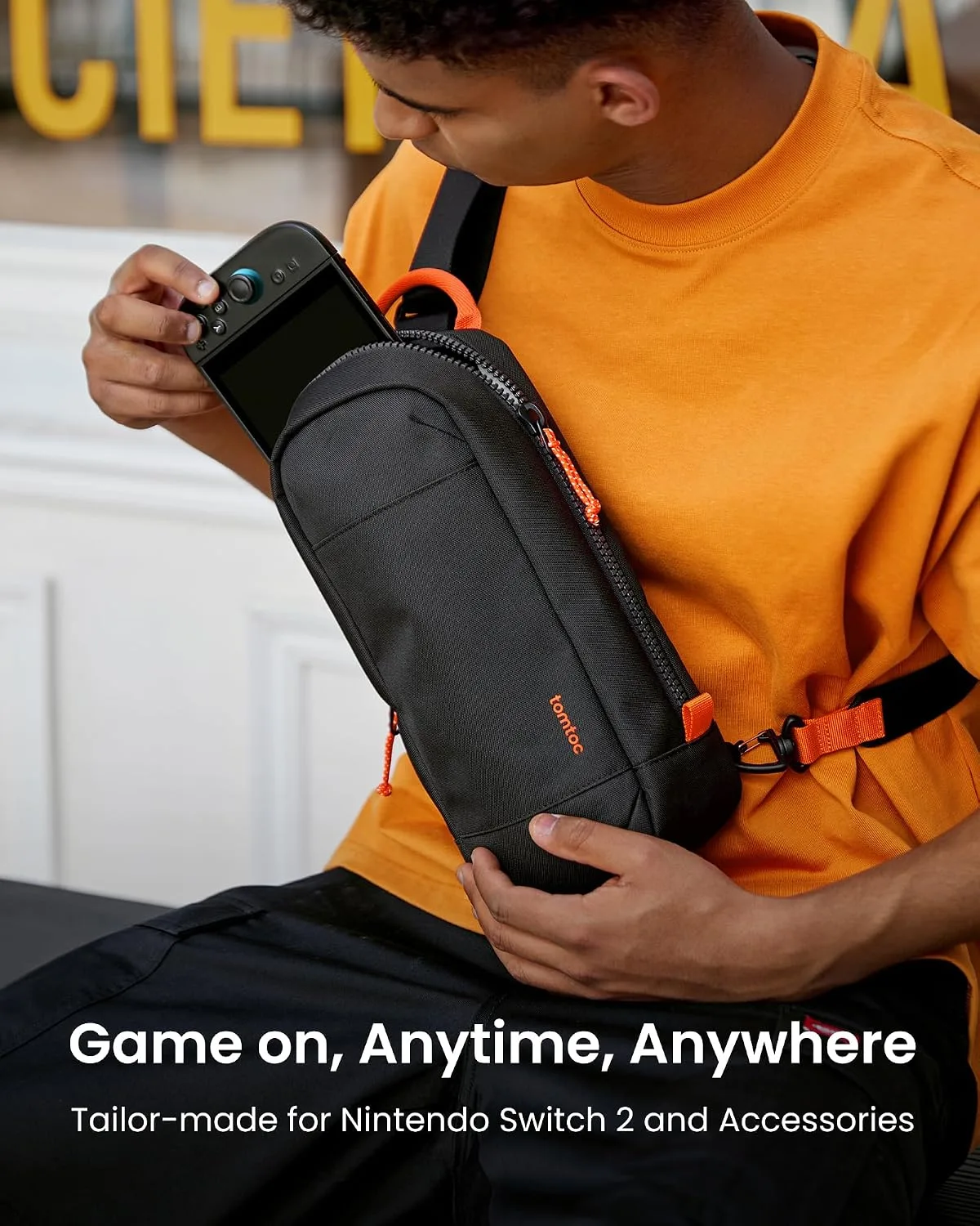 tomtoc Sling Carrying Bag for Nintendo Switch 2 with 8 Game Card Slots