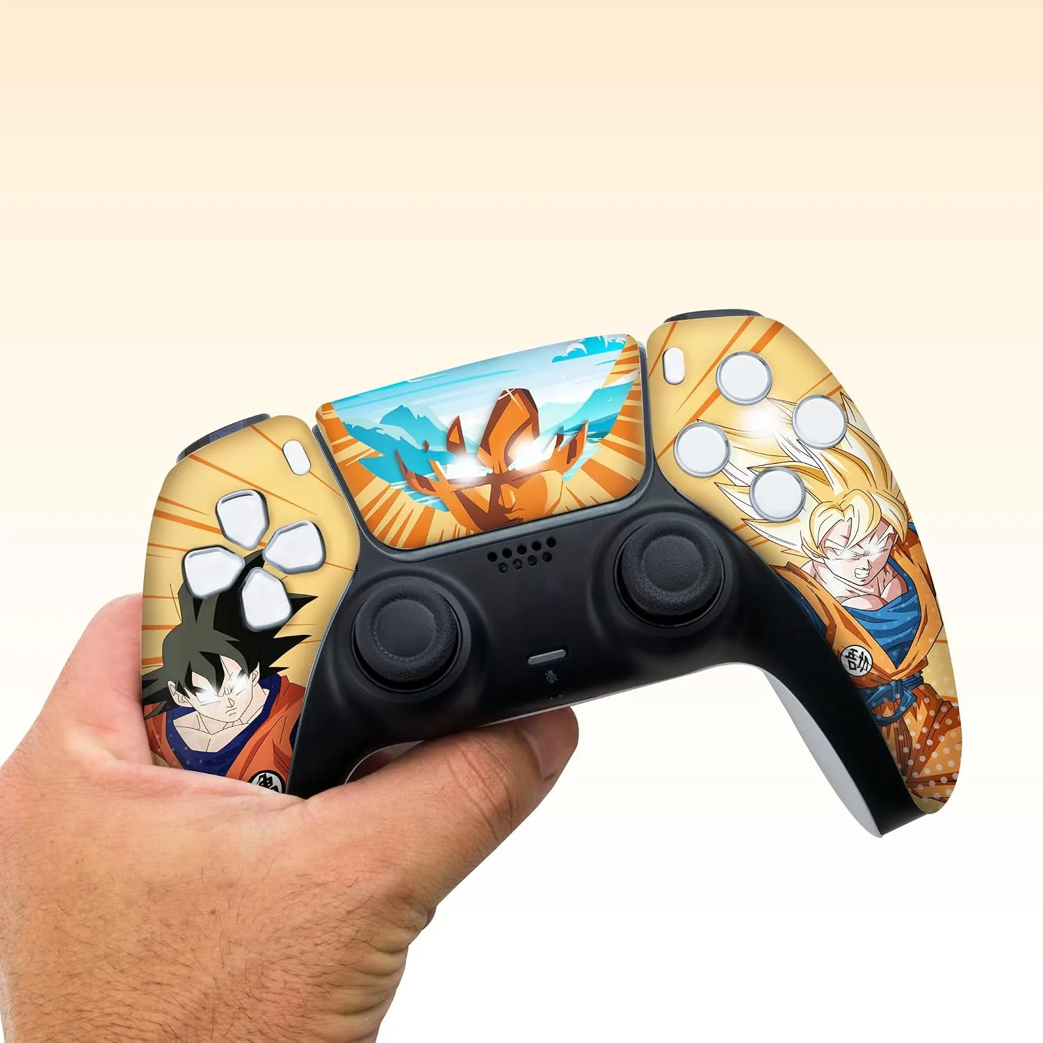 Overpowered Gokku Custom PS-5 Controller Wireless compatible with Play-Station 5 Console by BCB Controllers | Proudly Customized in USA with Permanent HYDRO-DIP Printing (NOT JUST A SKIN) (MODDED)