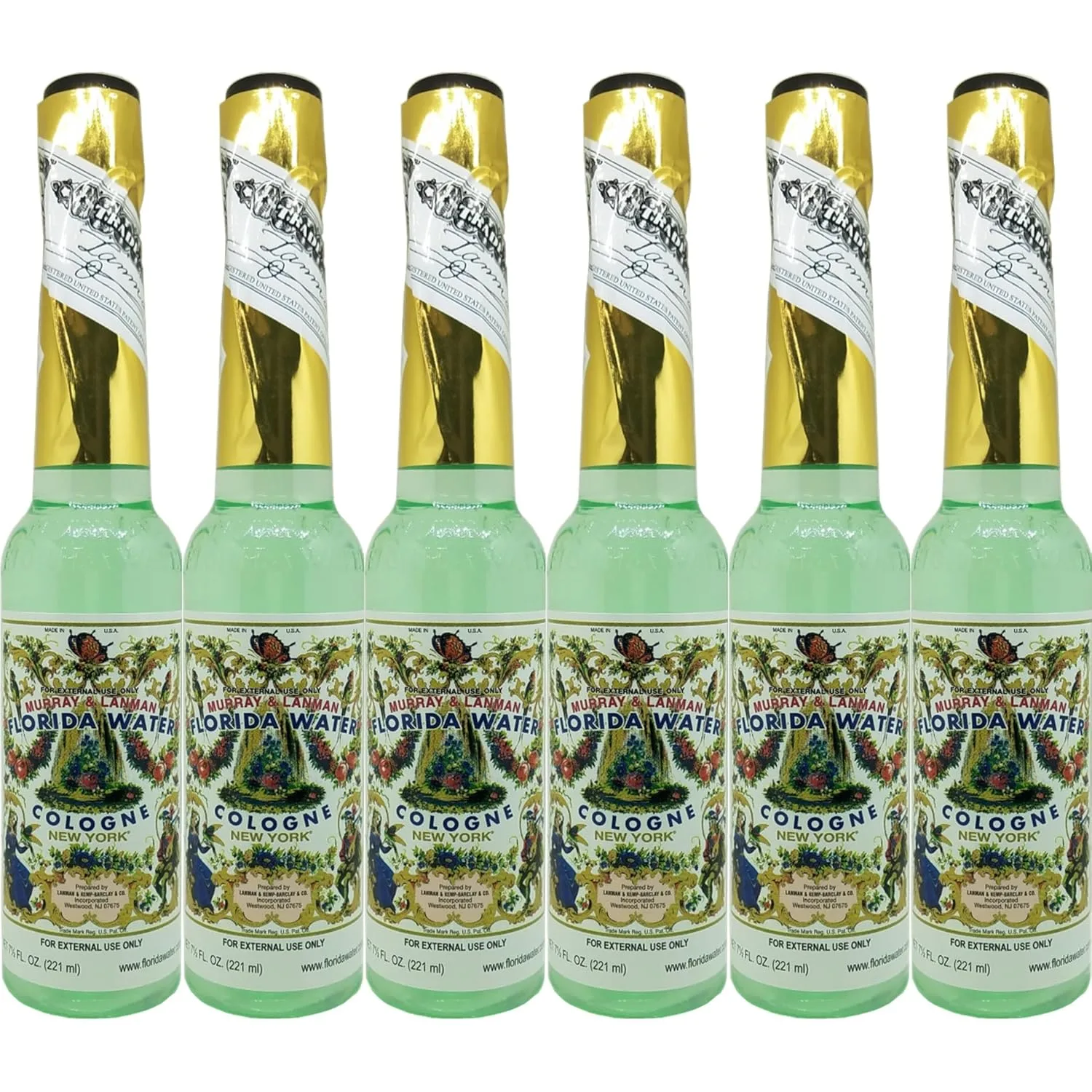 Lanman & Kemp Authentic Real Florida Water Cologne Florida Water Cologne 7.5 Oz - Six (6) Plastic Bottles