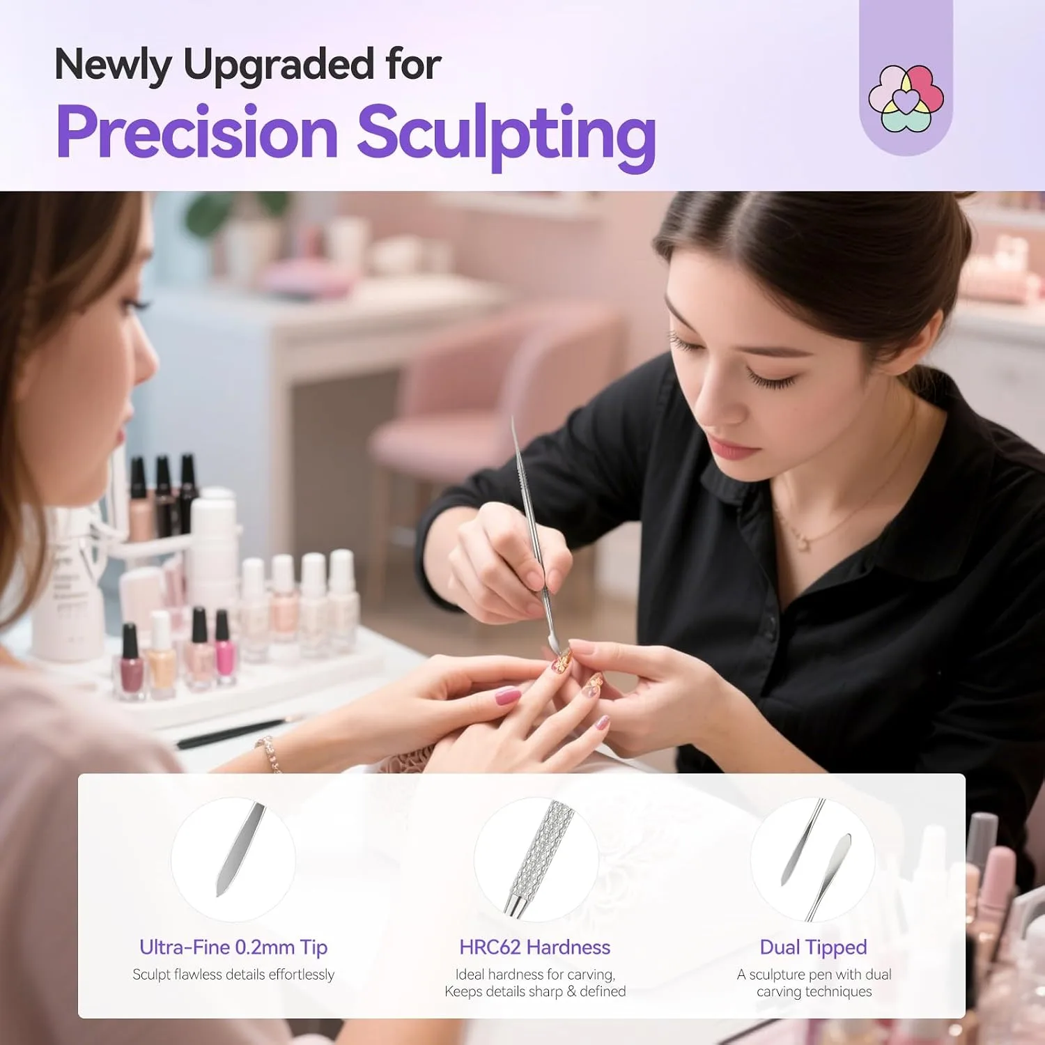 SAVILAND Dual-Head 3D Nail Art Sculpture Pen 3PCS